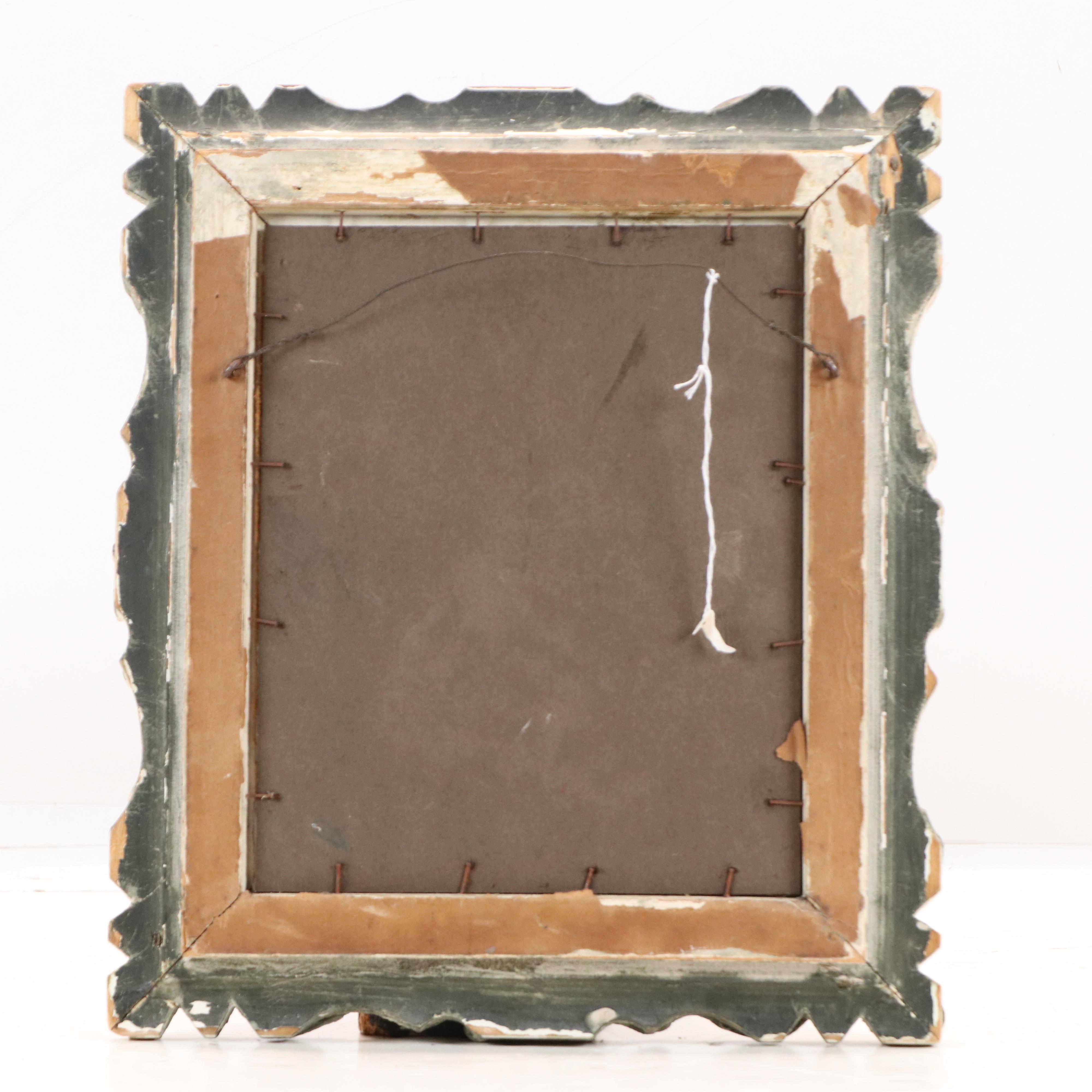 Oil Painting of New England Style Small Town Corner, 20th C.