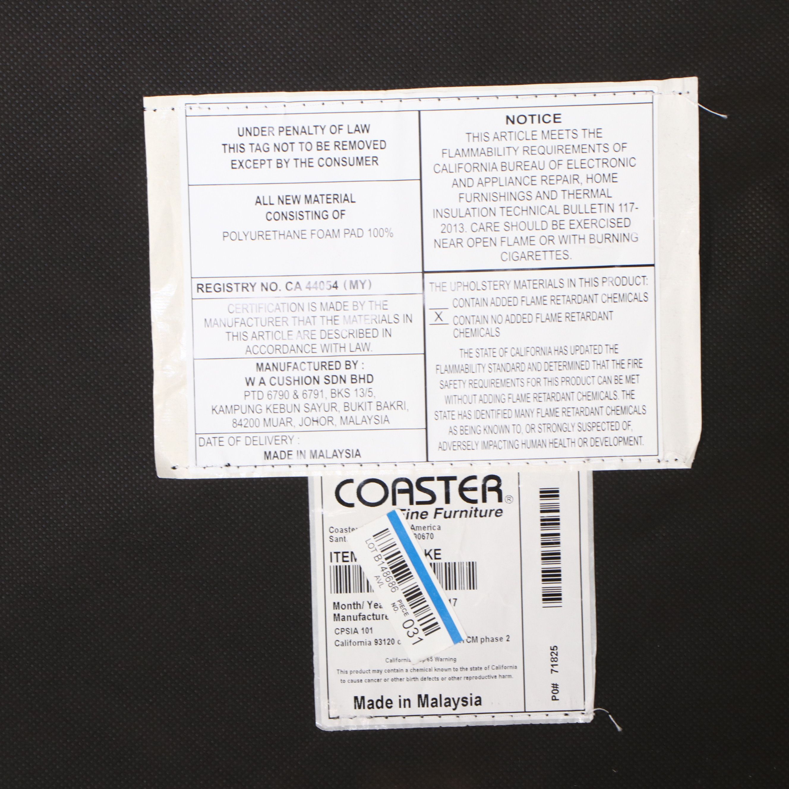 Coaster Fine Furniture Upholstered Bed Frame with Nailhead Trim