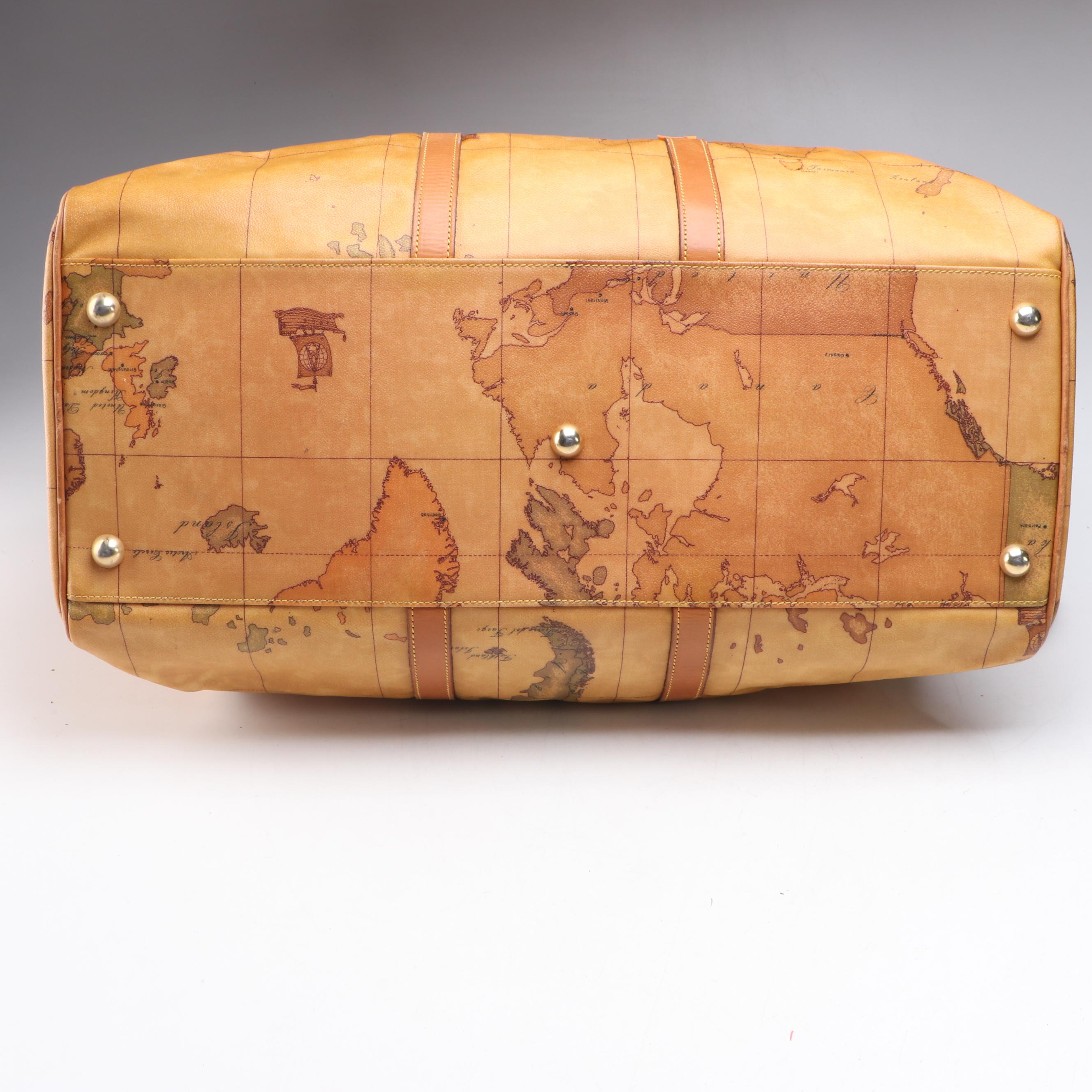 Alviero Martini 1ª Classe Large Travel Duffle in Geo Print Coated Canvas