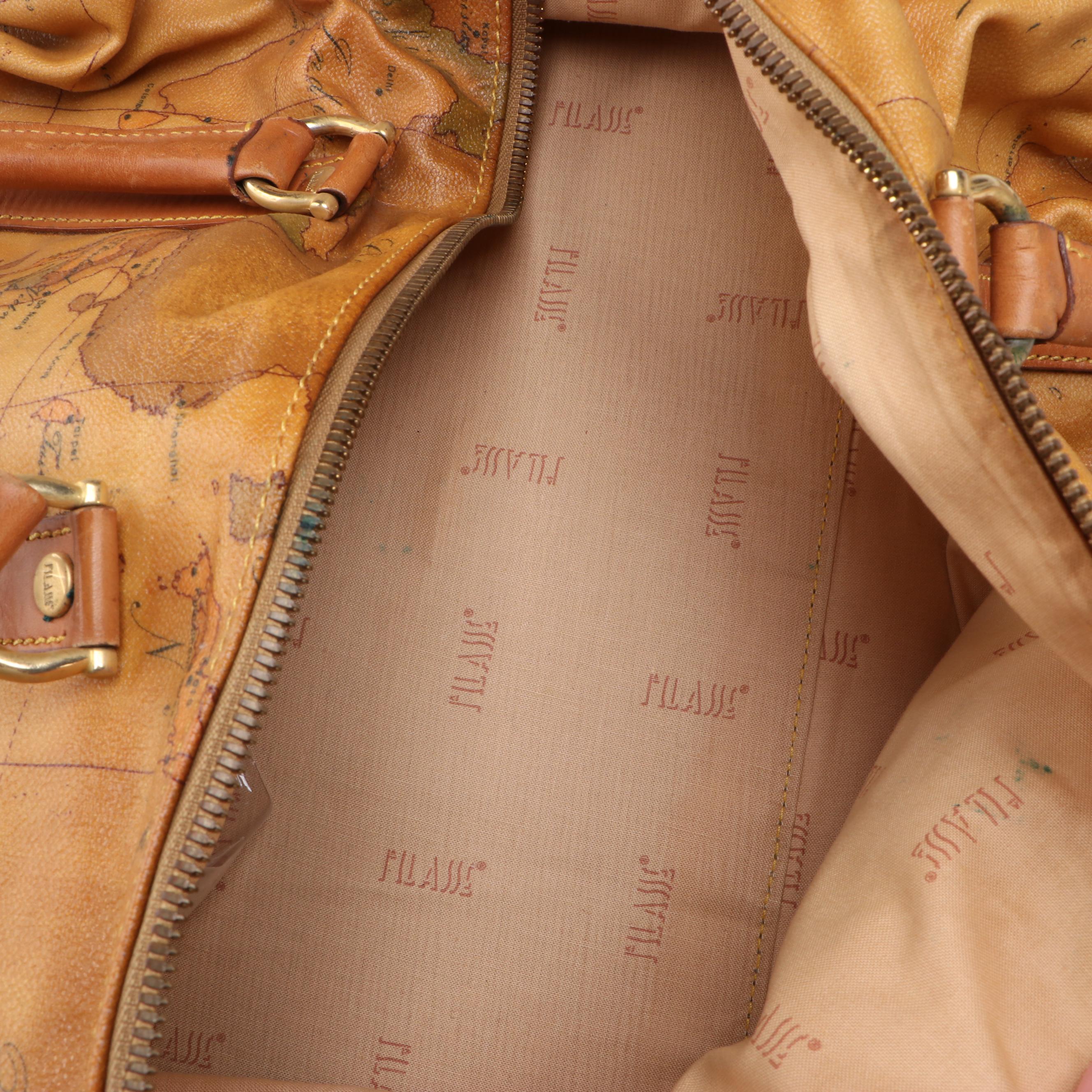 Alviero Martini 1ª Classe Large Travel Duffle in Geo Print Coated Canvas