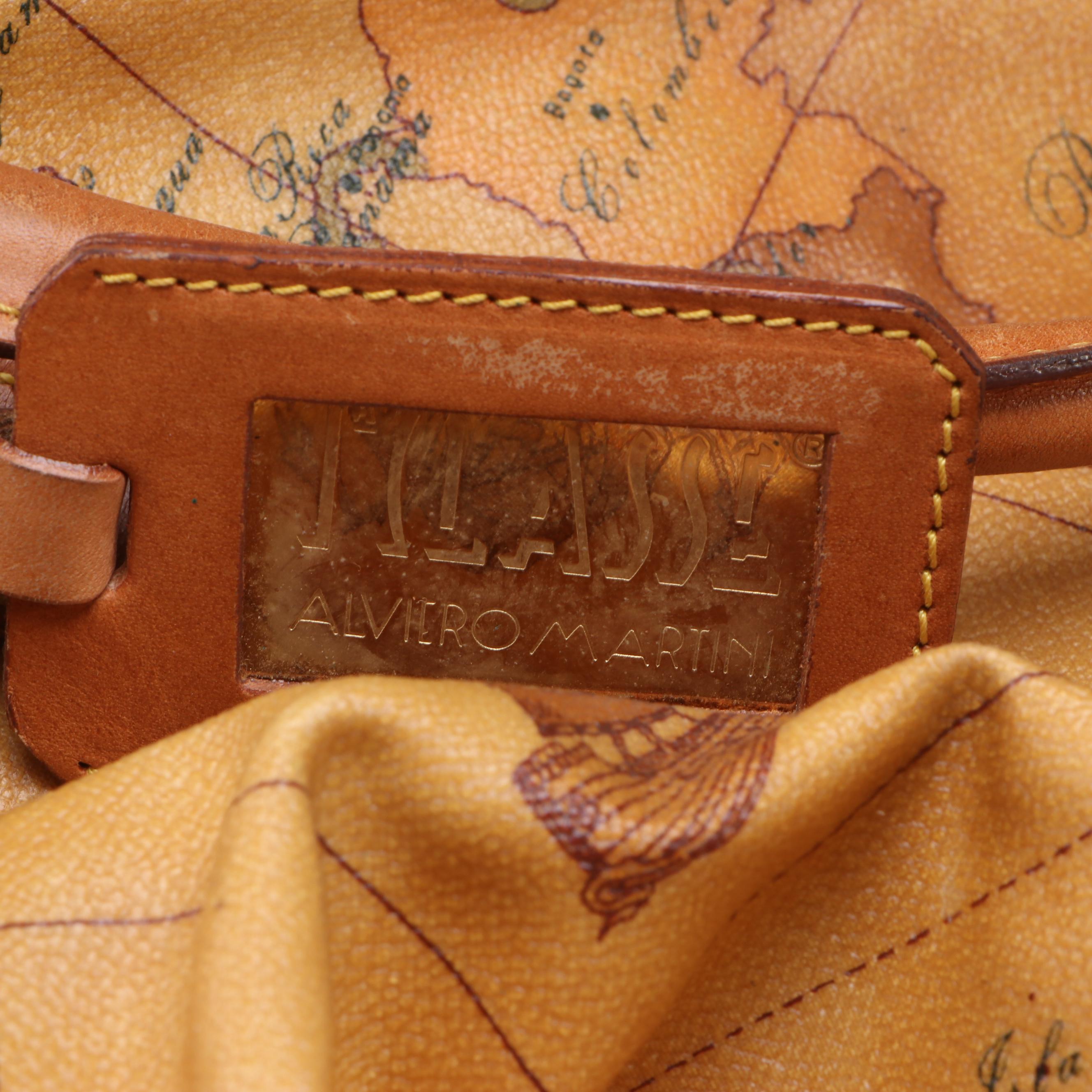 Alviero Martini 1ª Classe Large Travel Duffle in Geo Print Coated Canvas