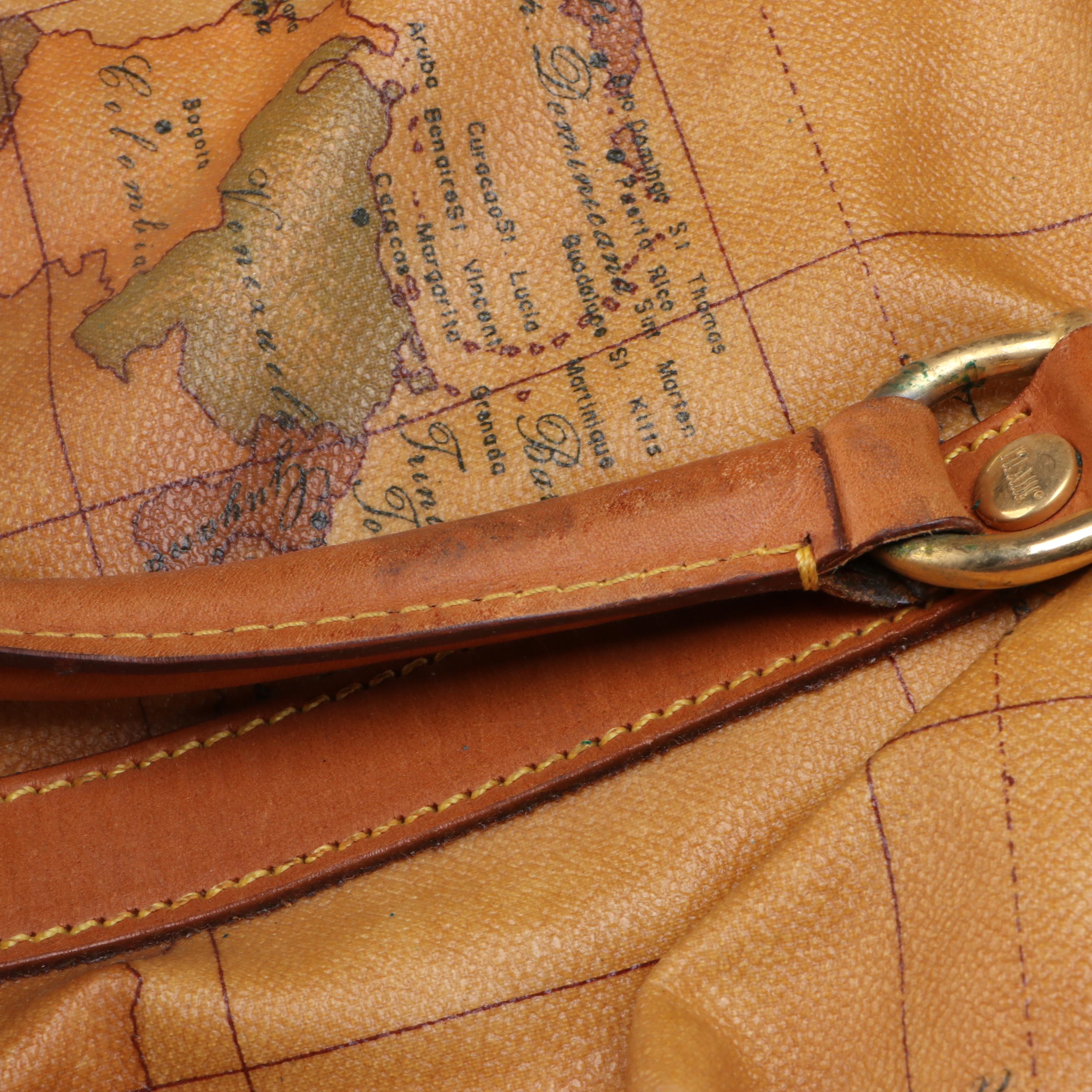 Alviero Martini 1ª Classe Large Travel Duffle in Geo Print Coated Canvas