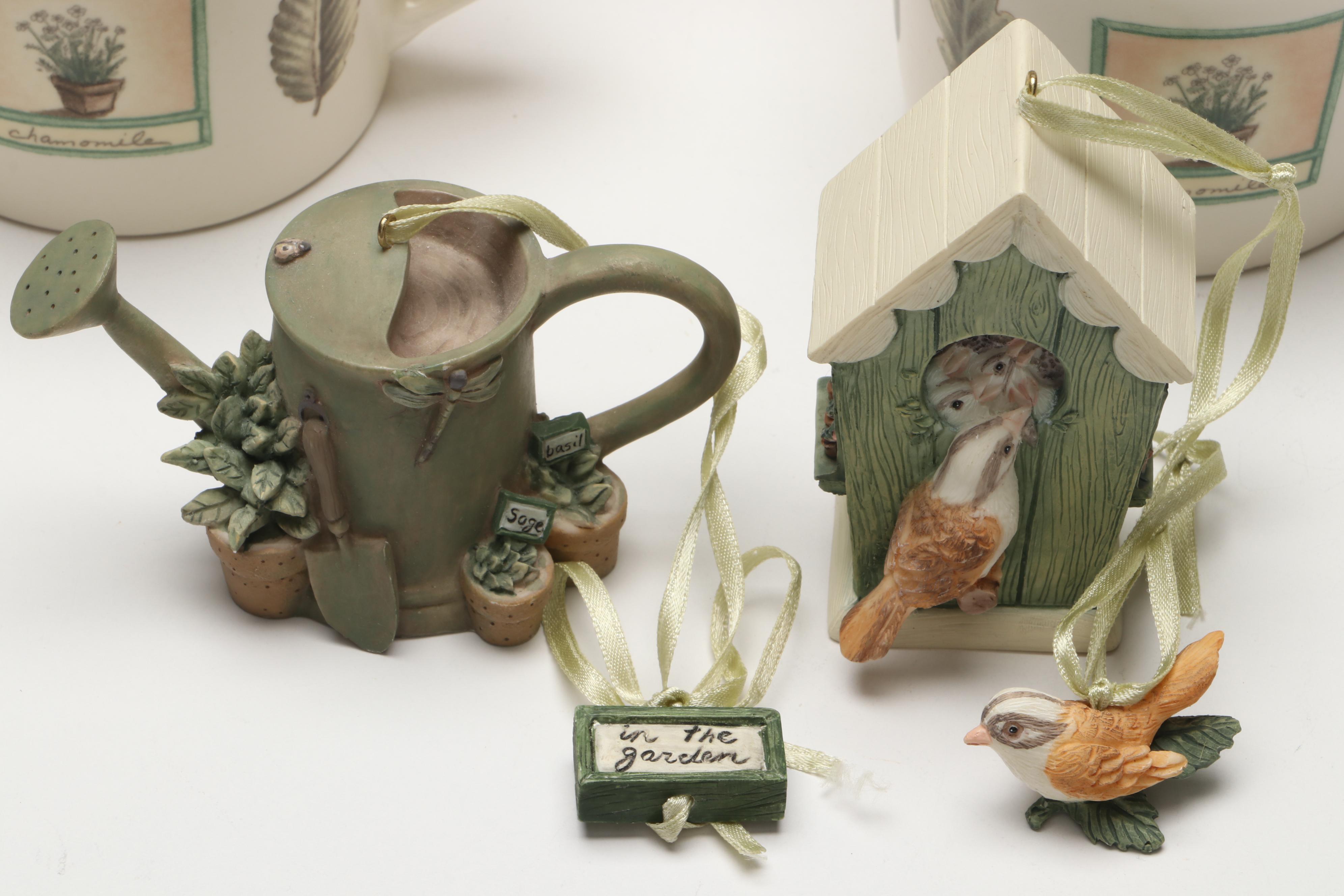 Pfaltzgraff "Naturewood" Birdhouse Cookie Jar, Teapot, and Other Tableware