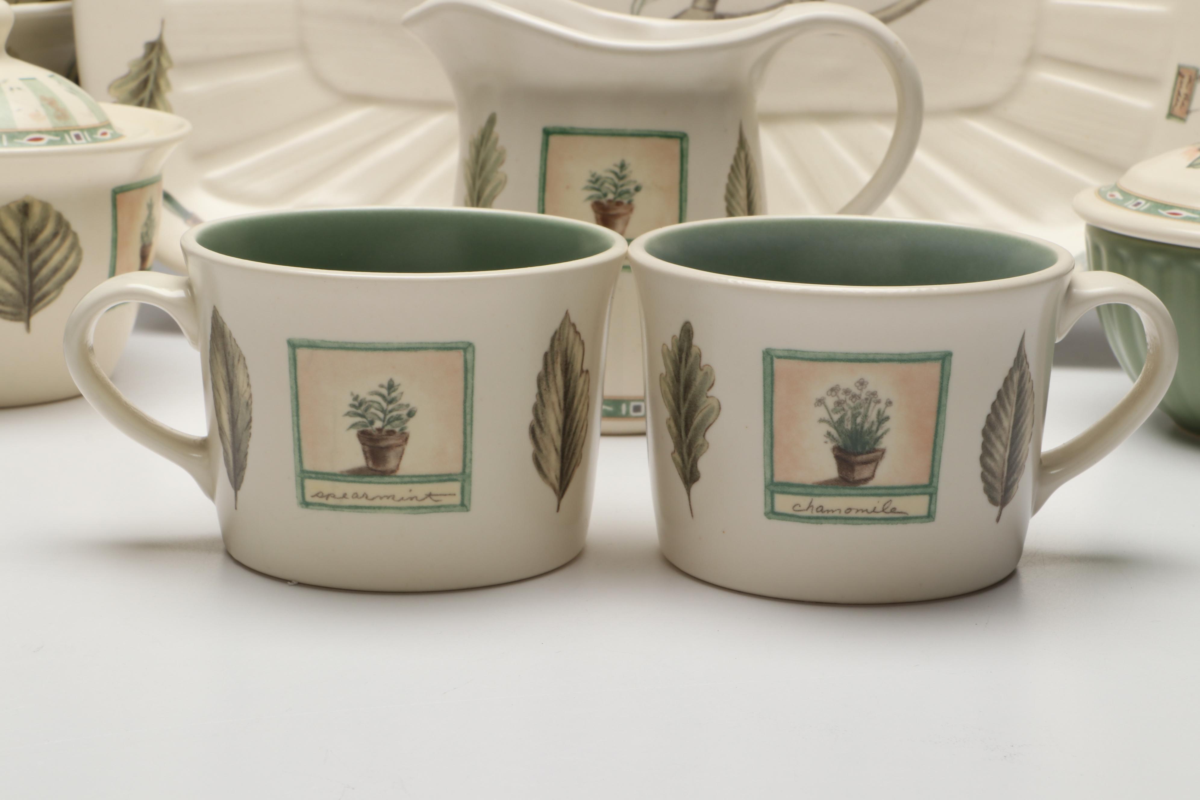 Pfaltzgraff "Naturewood" Birdhouse Cookie Jar, Teapot, and Other Tableware