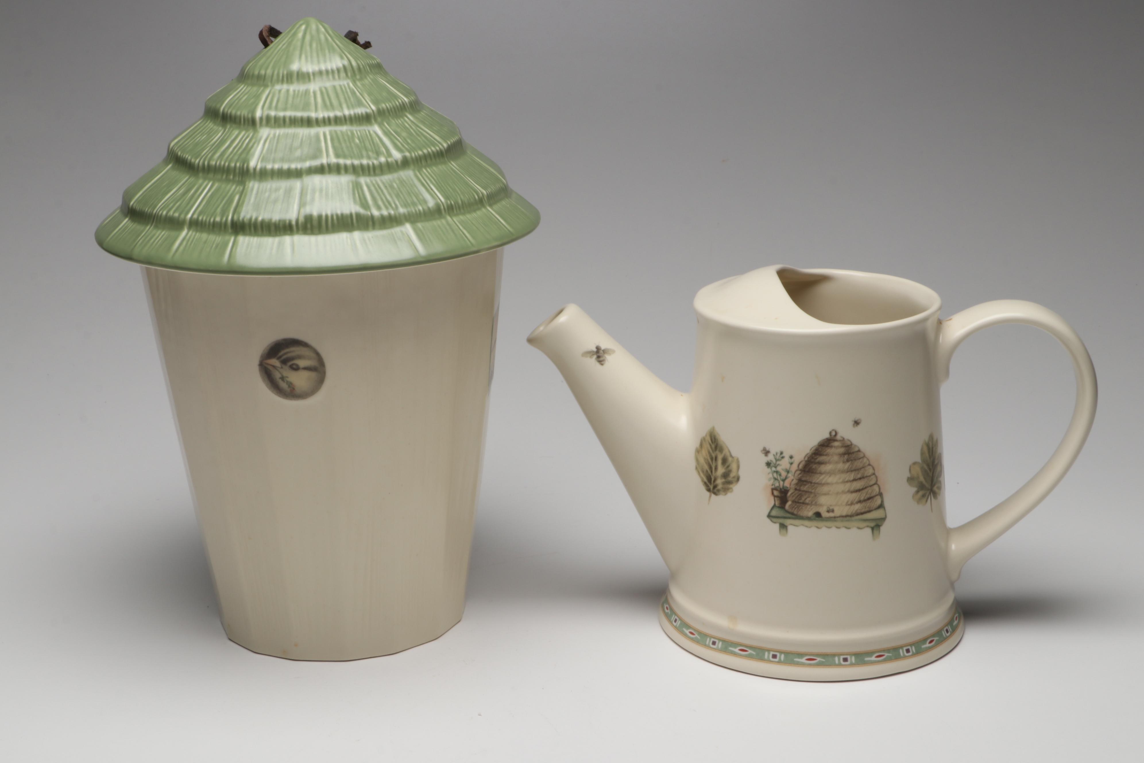 Pfaltzgraff "Naturewood" Birdhouse Cookie Jar, Teapot, and Other Tableware