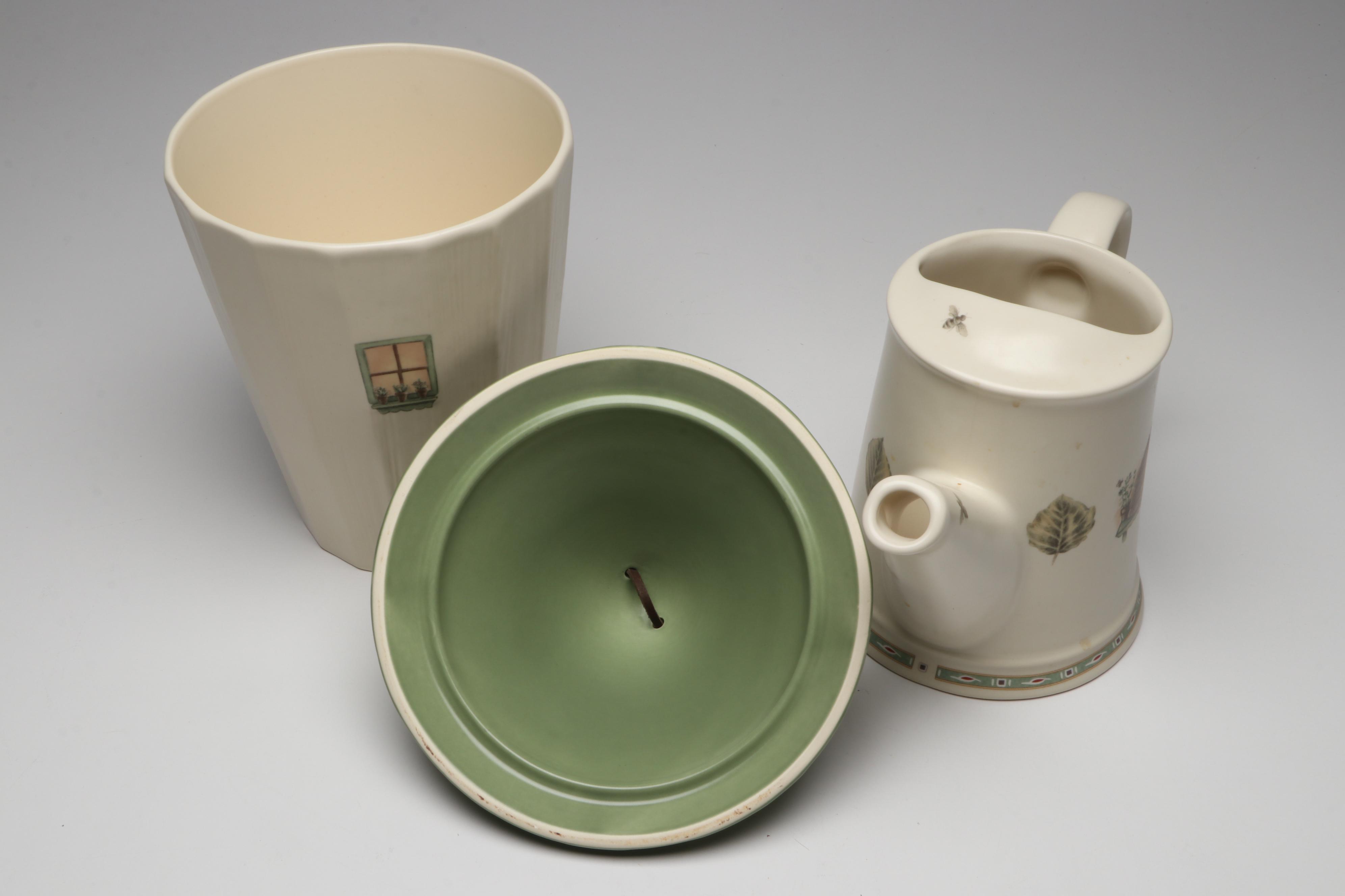 Pfaltzgraff "Naturewood" Birdhouse Cookie Jar, Teapot, and Other Tableware