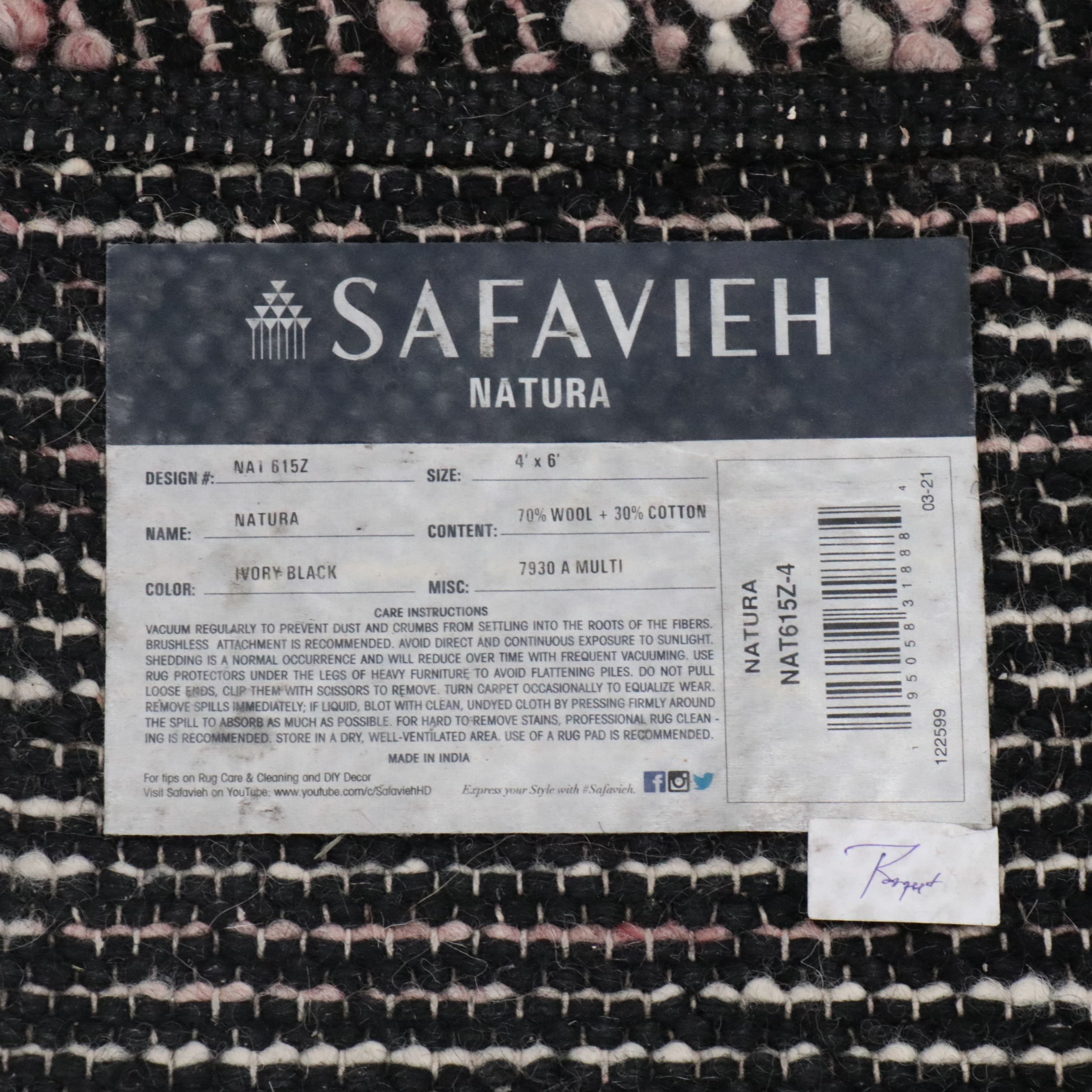 Two Handwoven Safavieh "Natura" Area Rugs