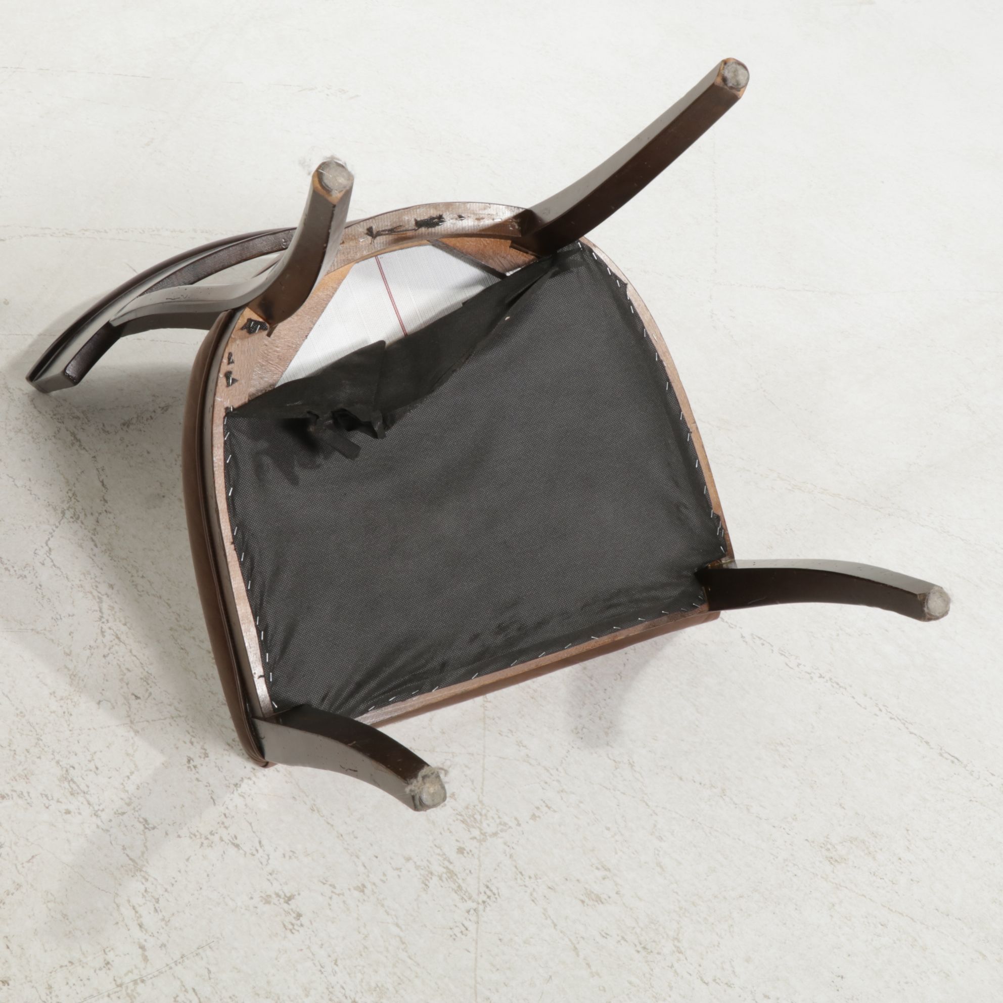 Regency Style Walnut Dining Chairs with Leather Upholstery, Set of Six