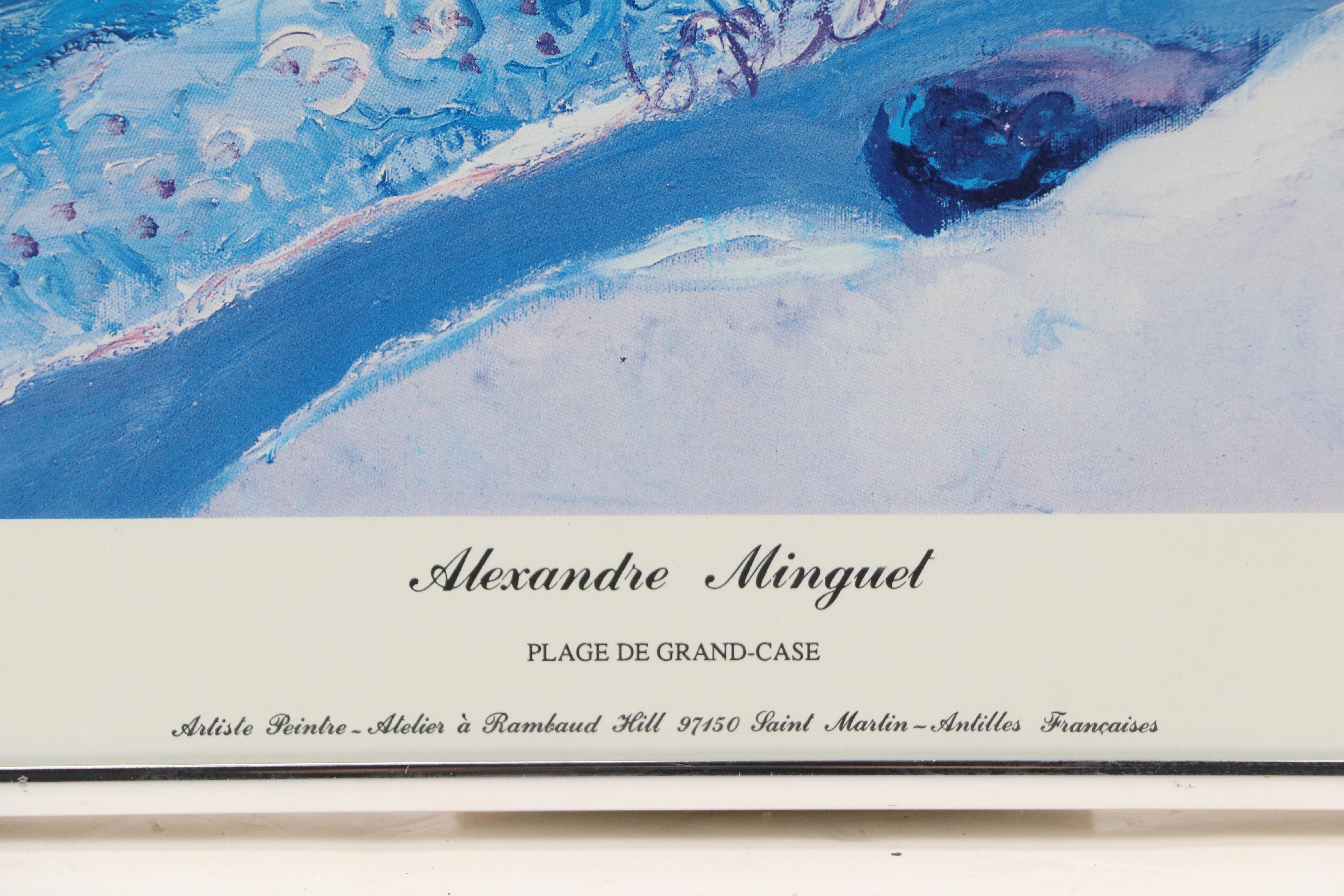 Alexandre Minguet Offset Lithograph "Plage de Grand-Case," 1990