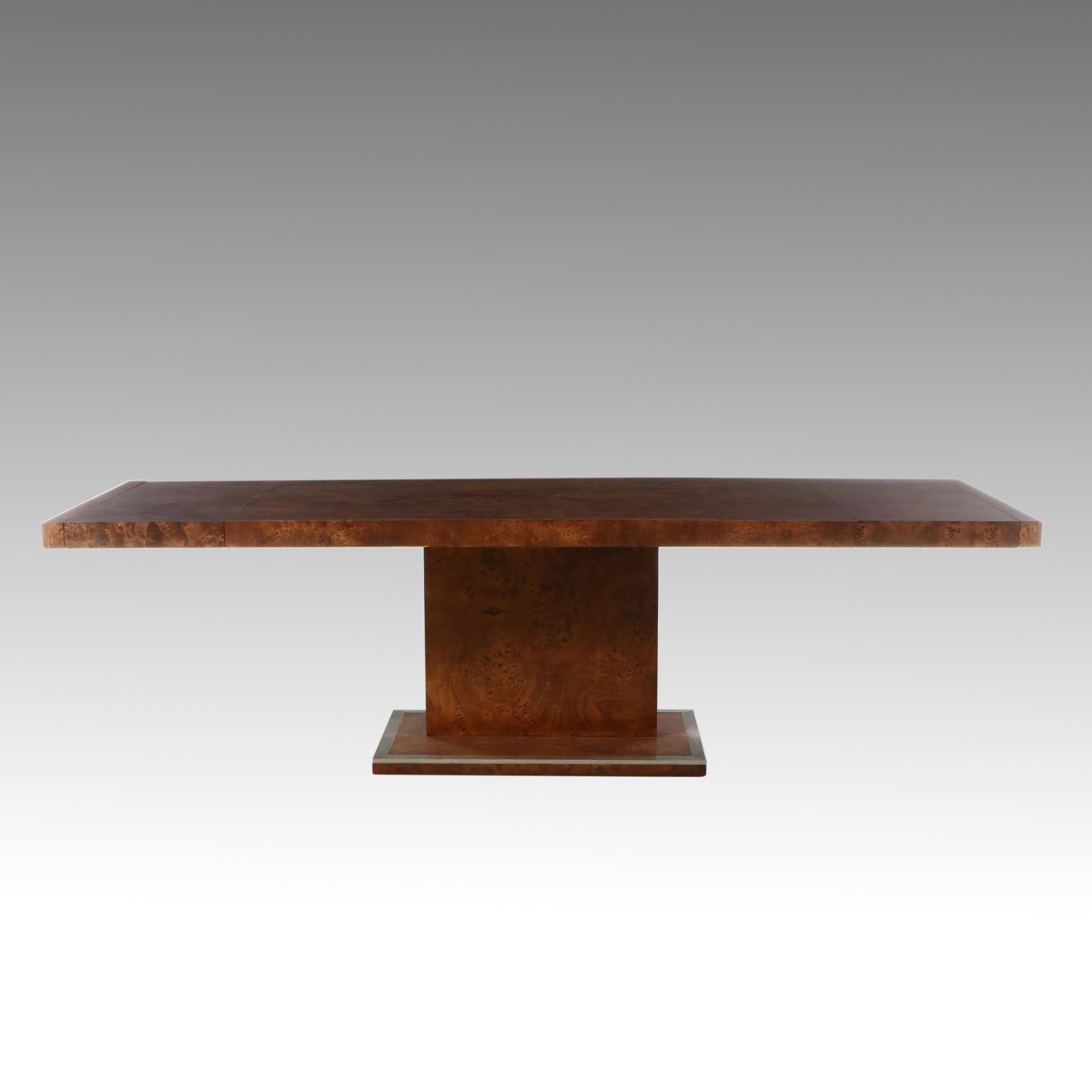 Thomasville Modernist Style Burl Wood Dining Table, Manner of Milo Baughman