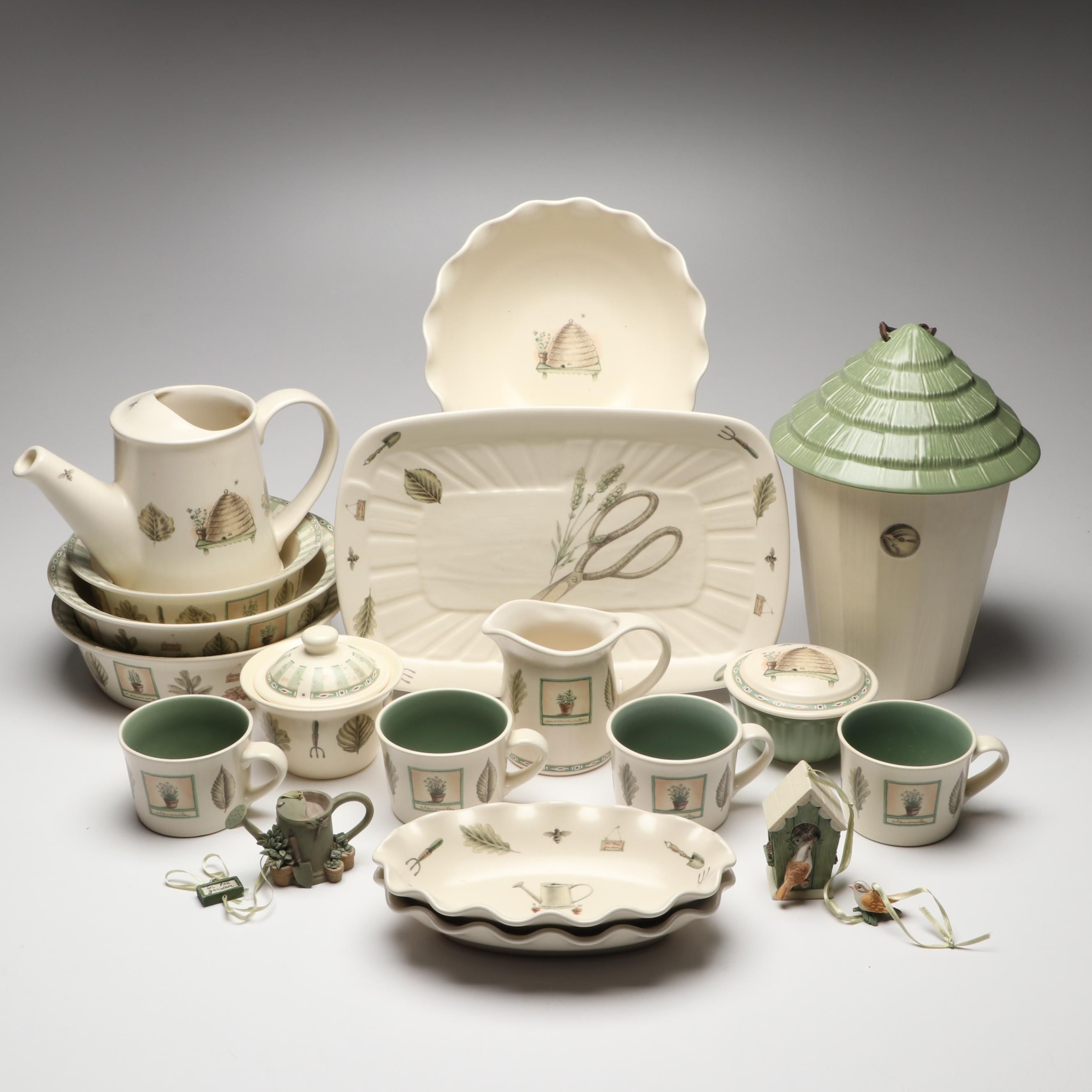 Pfaltzgraff "Naturewood" Birdhouse Cookie Jar, Teapot, and Other Tableware