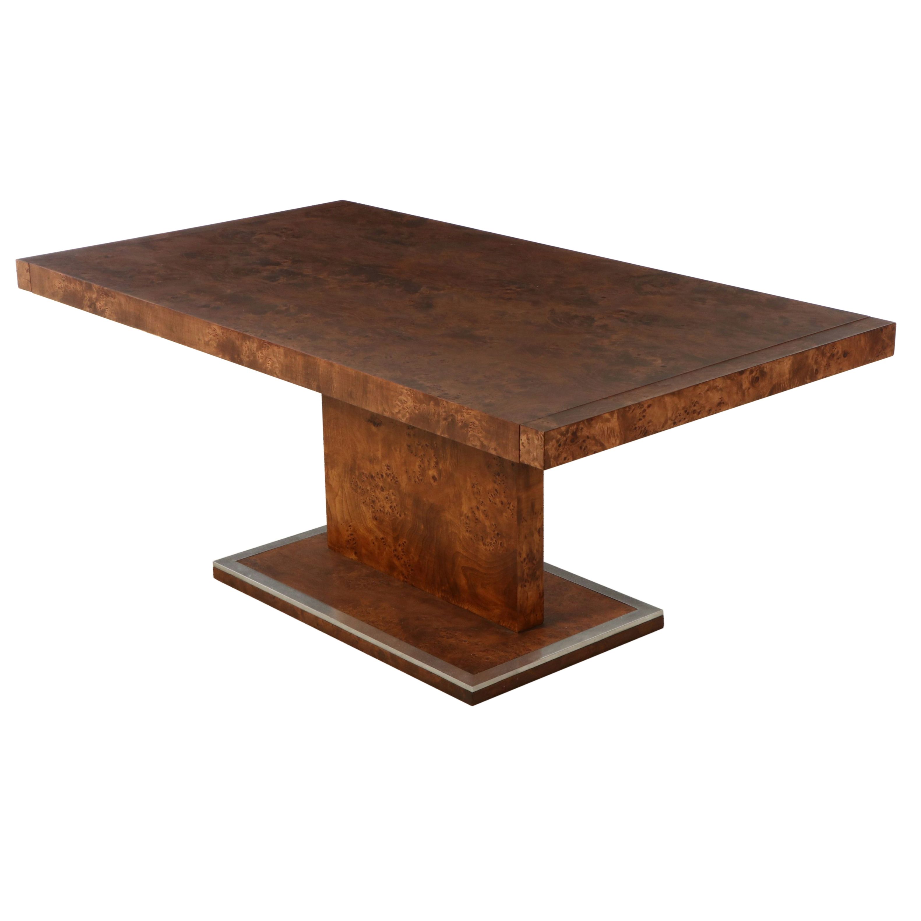 Thomasville Modernist Style Burl Wood Dining Table, Manner of Milo Baughman
