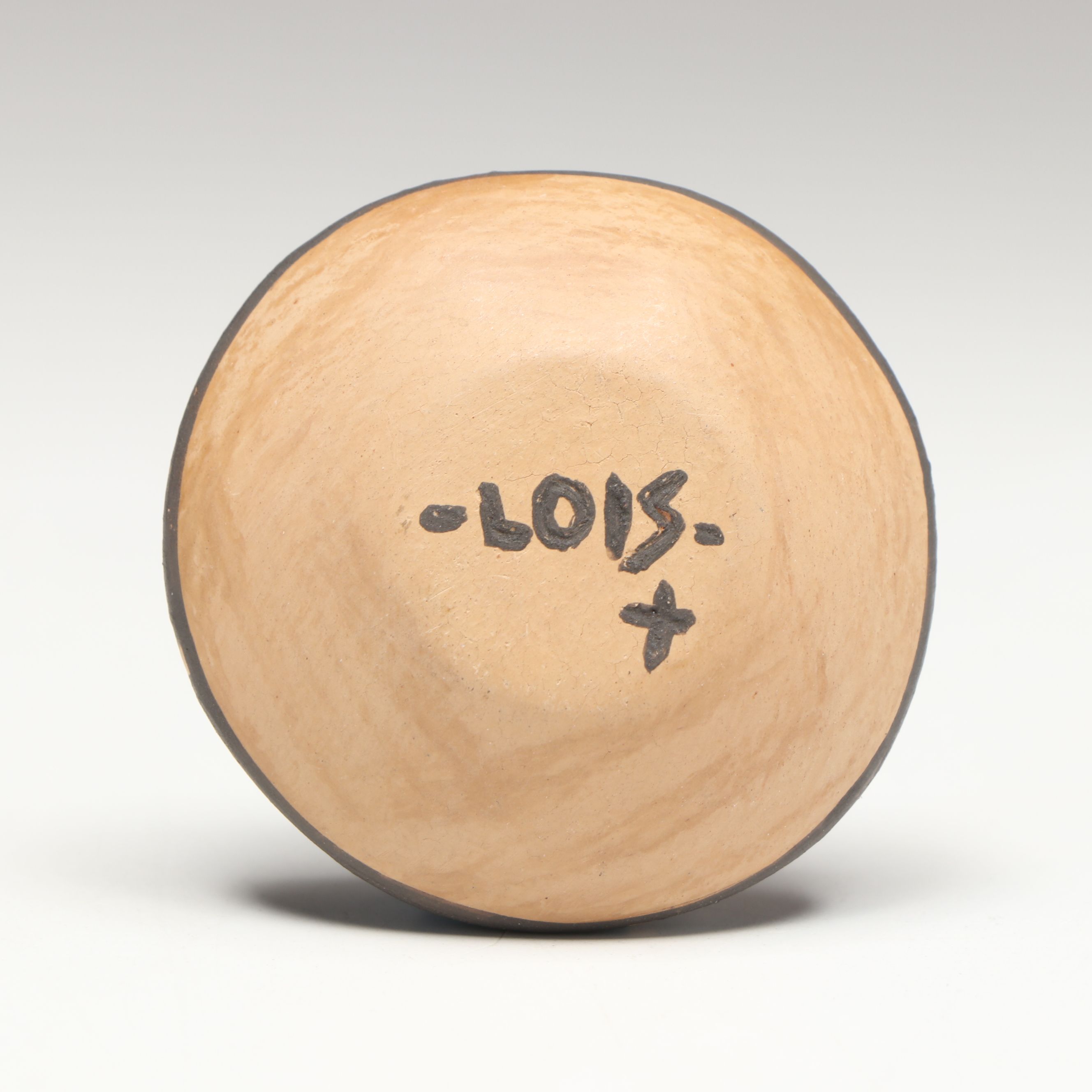 Lois Gutierrez Polychrome Kokopelli Miniature Pueblo Pottery Plate