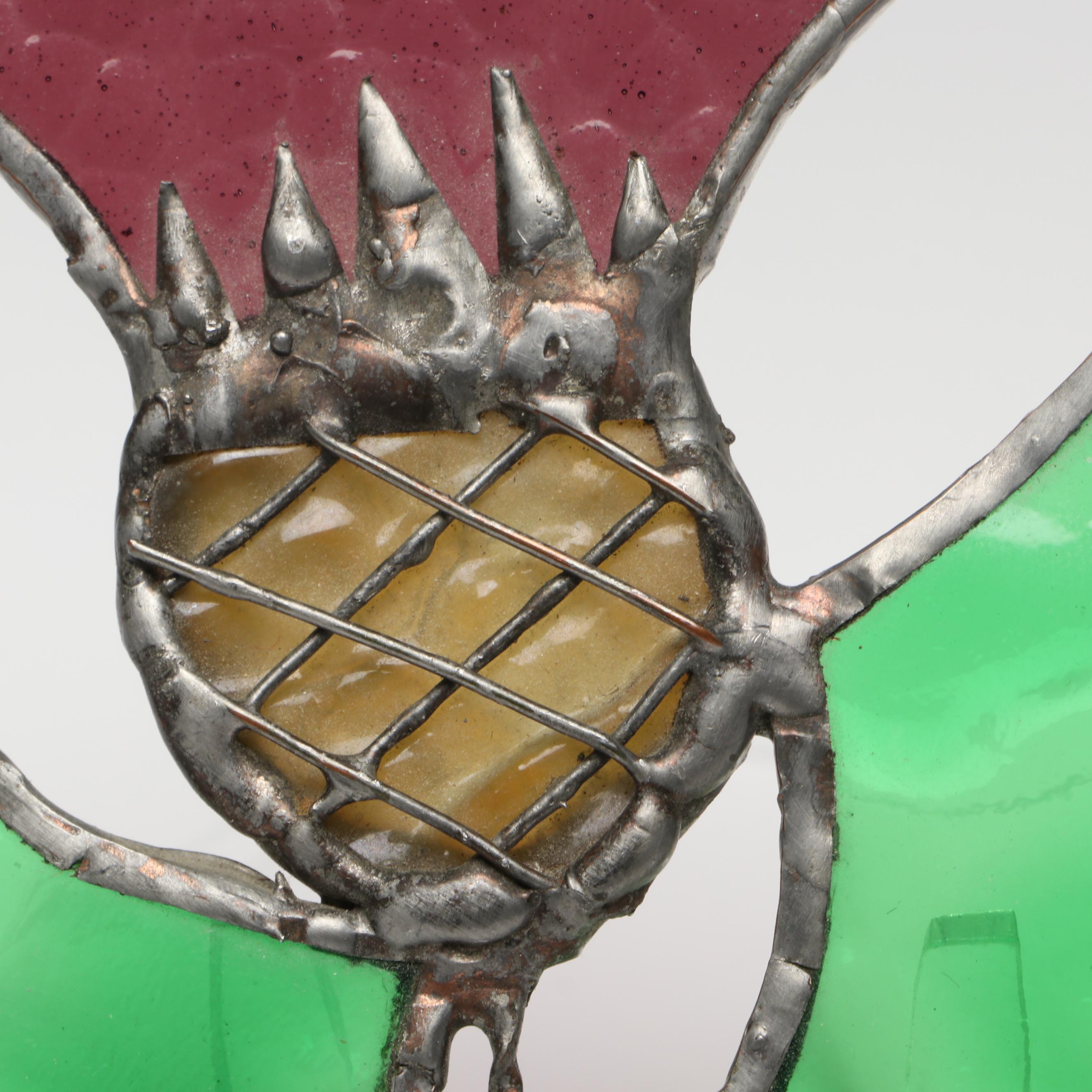 Hummingbird and Thistle Stained Glass Suncatchers