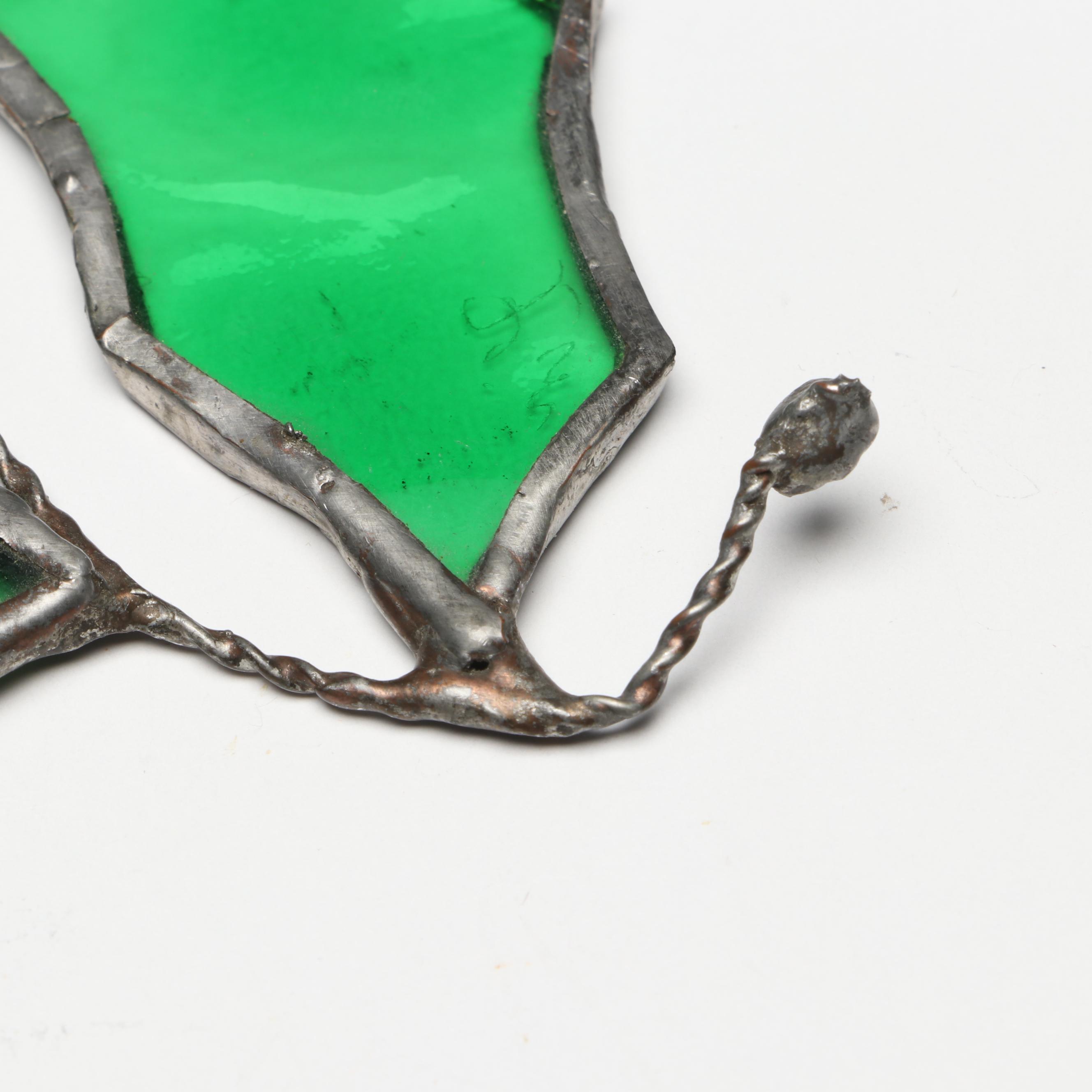 Hummingbird and Thistle Stained Glass Suncatchers