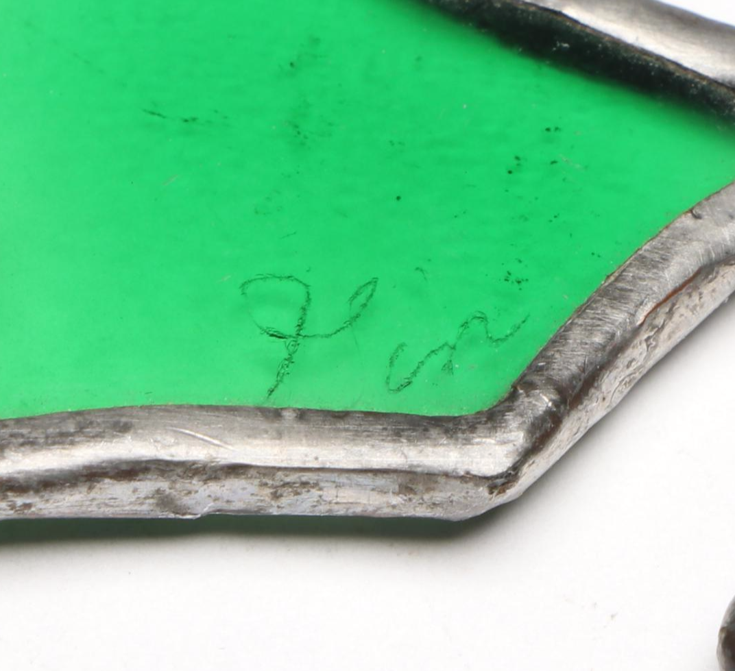 Hummingbird and Thistle Stained Glass Suncatchers