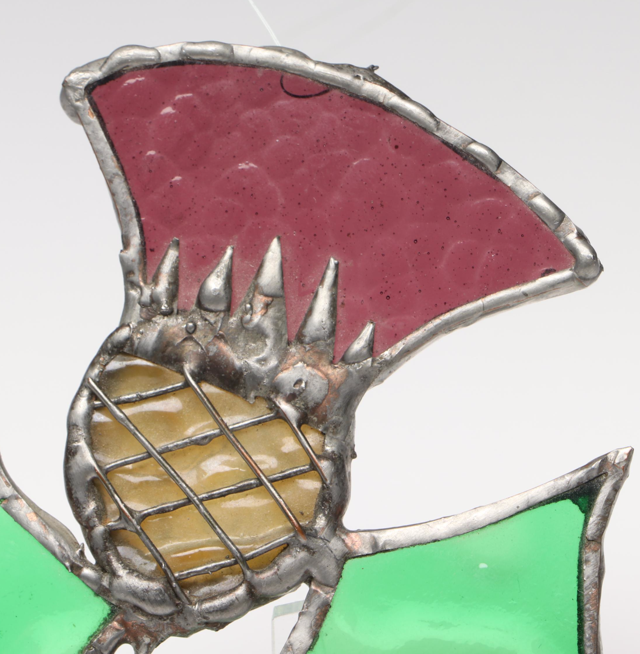 Hummingbird and Thistle Stained Glass Suncatchers