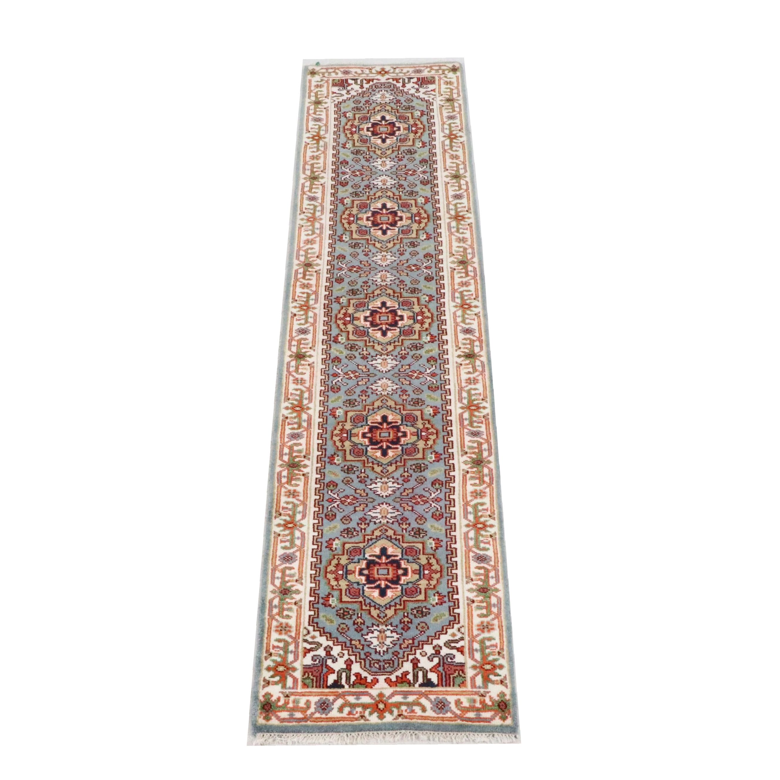 2'7 x 12'1 Hand-Knotted Indo-Persian Serapi Carpet Runner