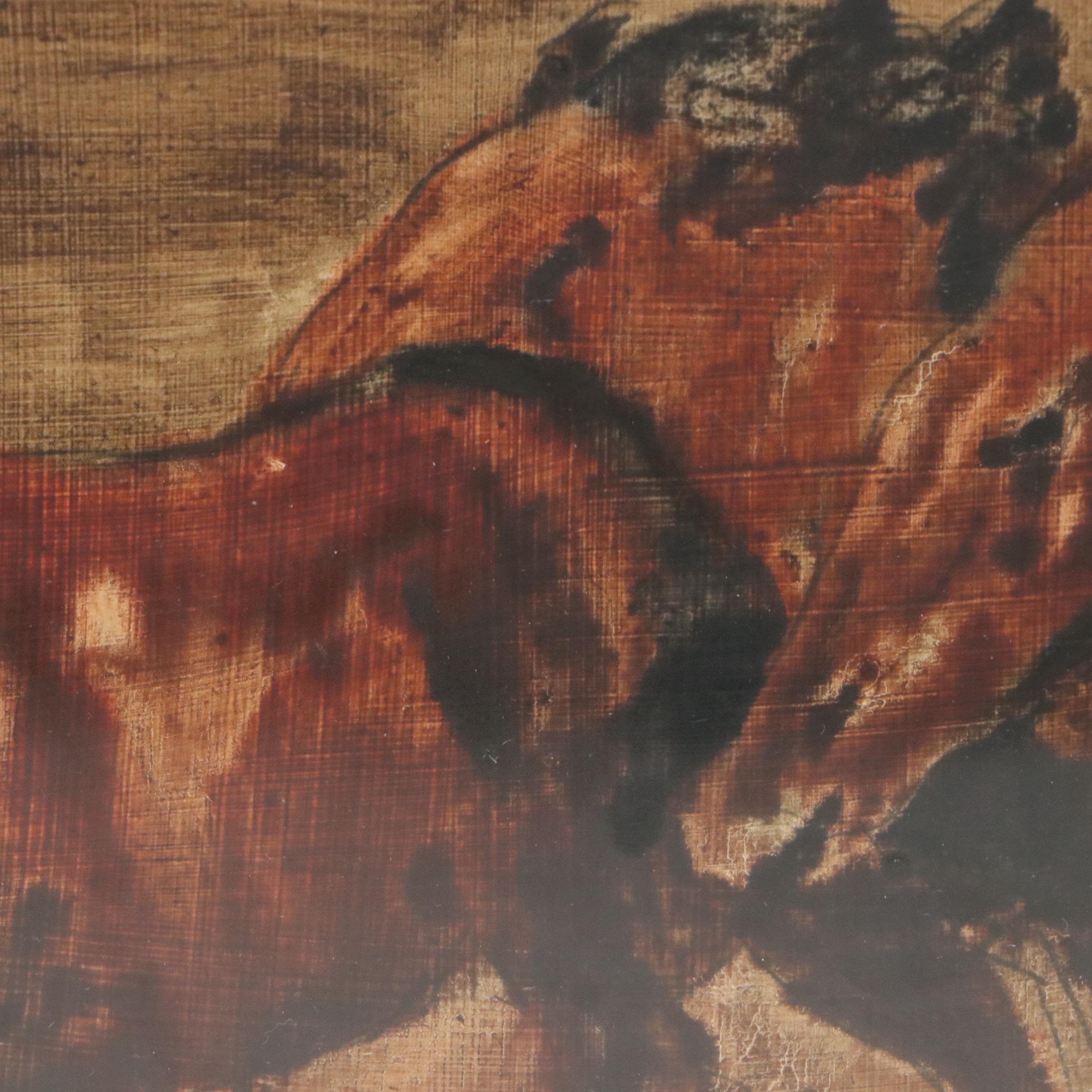 Watercolor Painting of Stampeding Horses, 20th Century