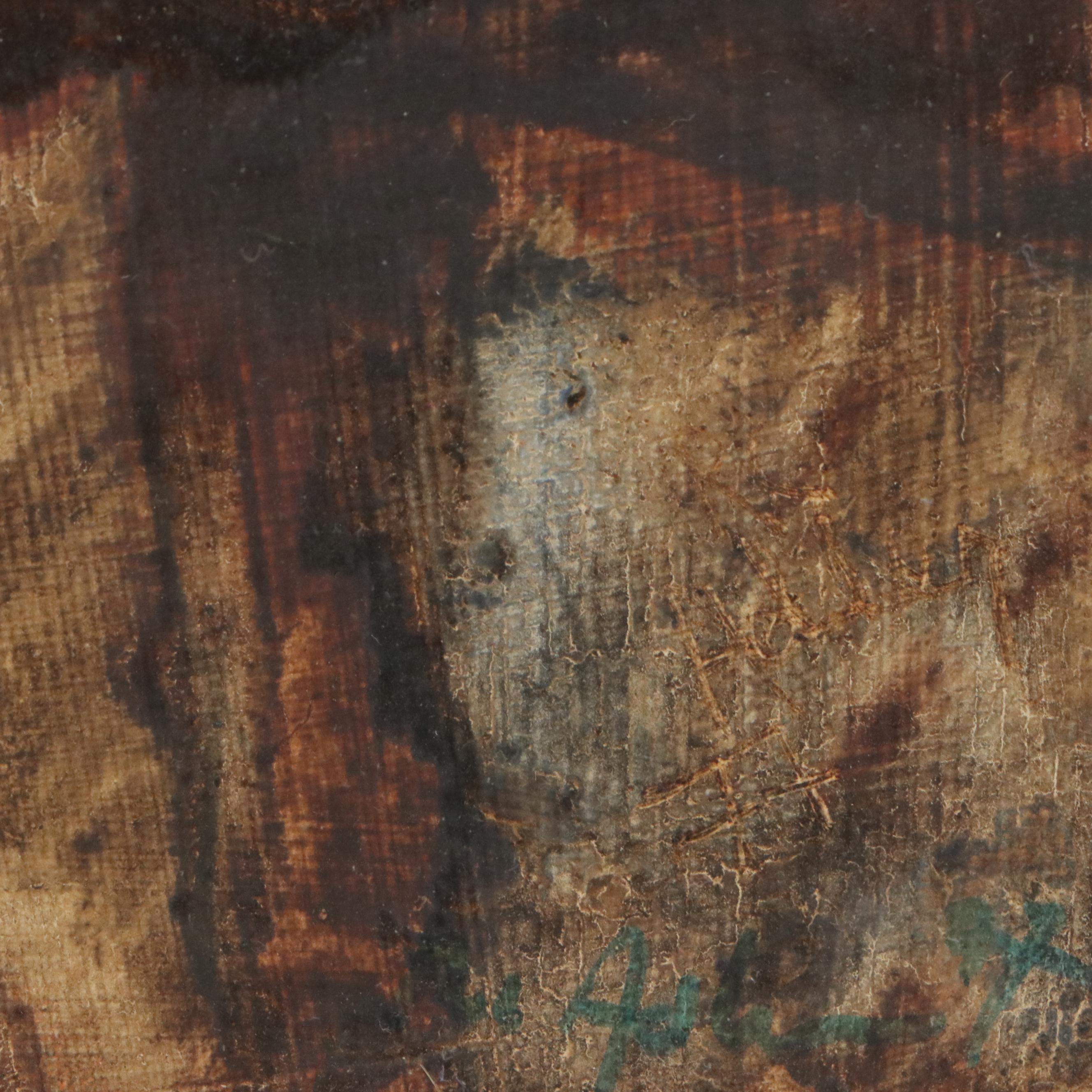 Watercolor Painting of Stampeding Horses, 20th Century