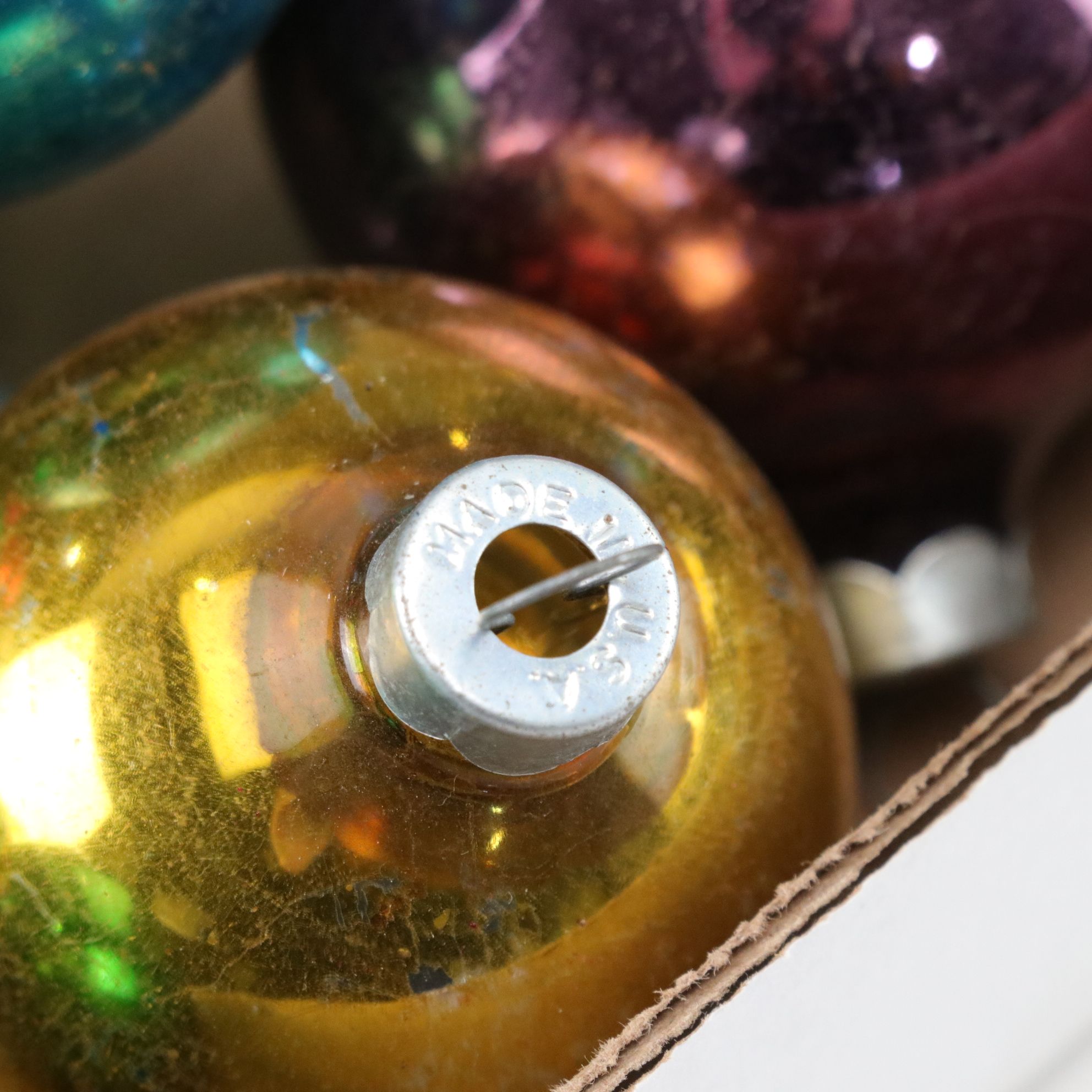 Shiny Brite Glass in Collection of Christmas Tree Ornaments, Mid-20th C.