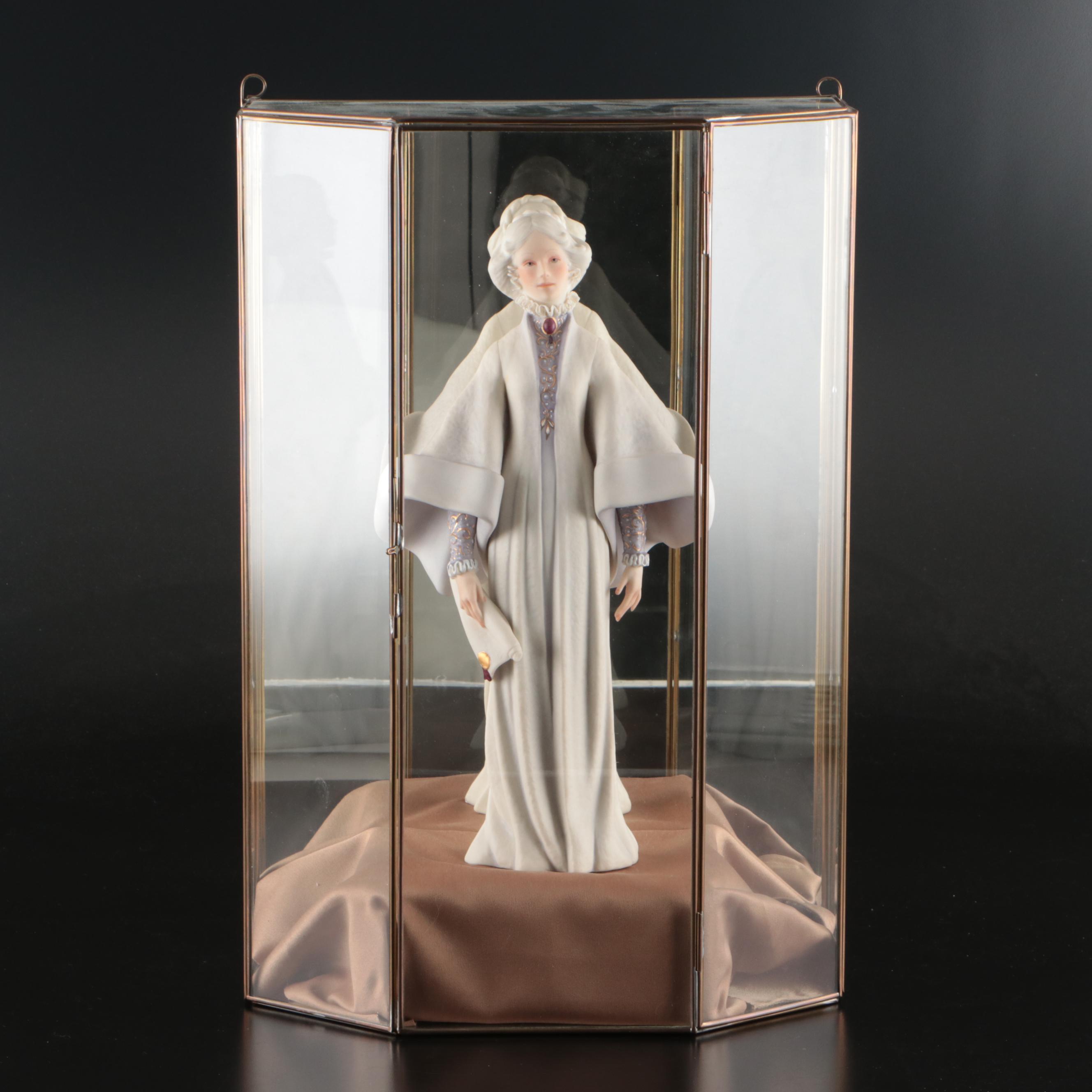 Cybis "Portia" Bisque Porcelain Figure in Glass Display Case