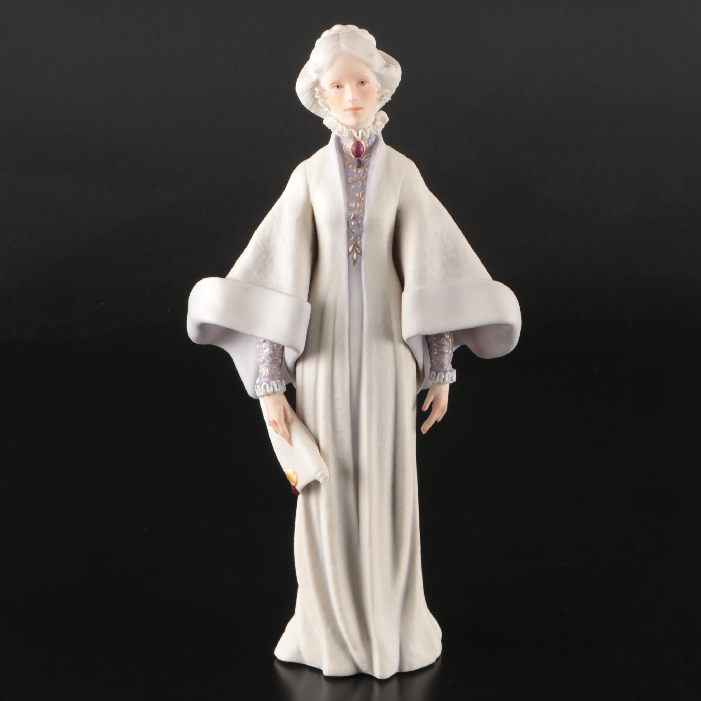 Cybis "Portia" Bisque Porcelain Figure in Glass Display Case