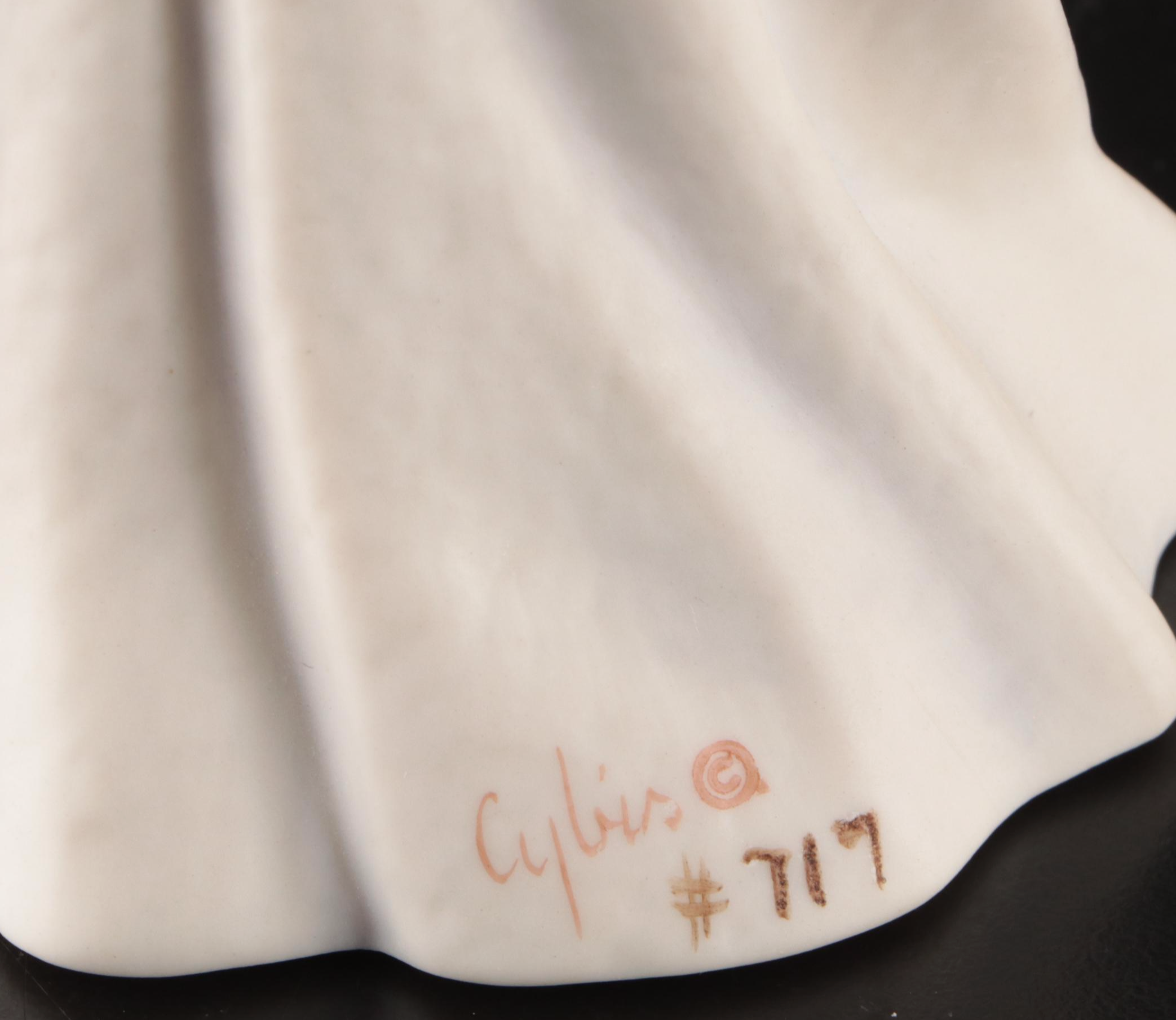 Cybis "Portia" Bisque Porcelain Figure in Glass Display Case