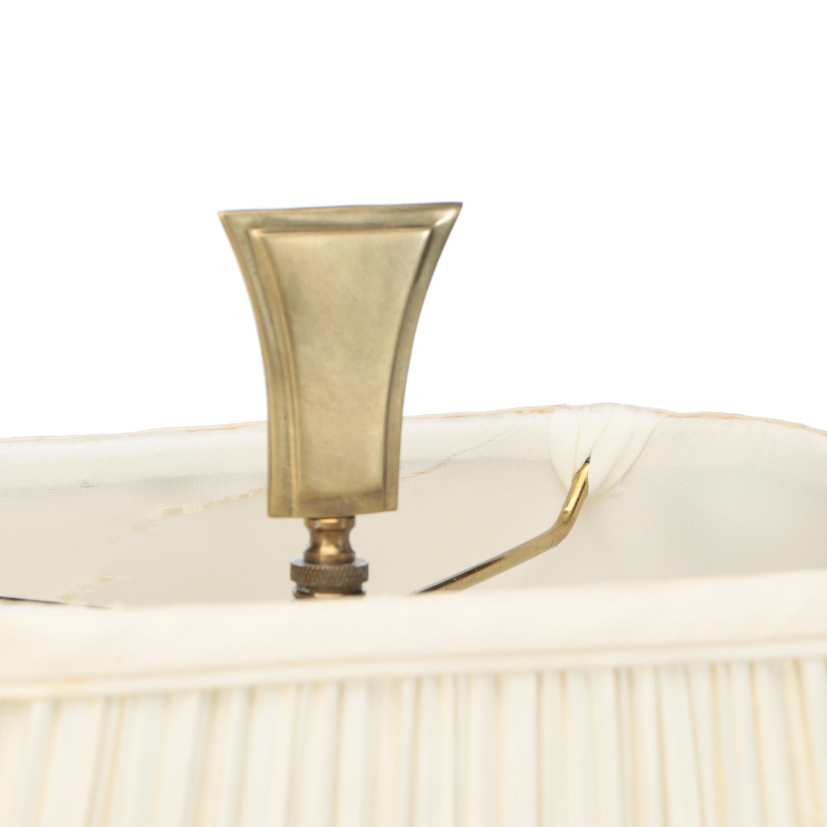 Wildwood Lamps Brass Canister Style Lamp with Shirred Fabric Shade