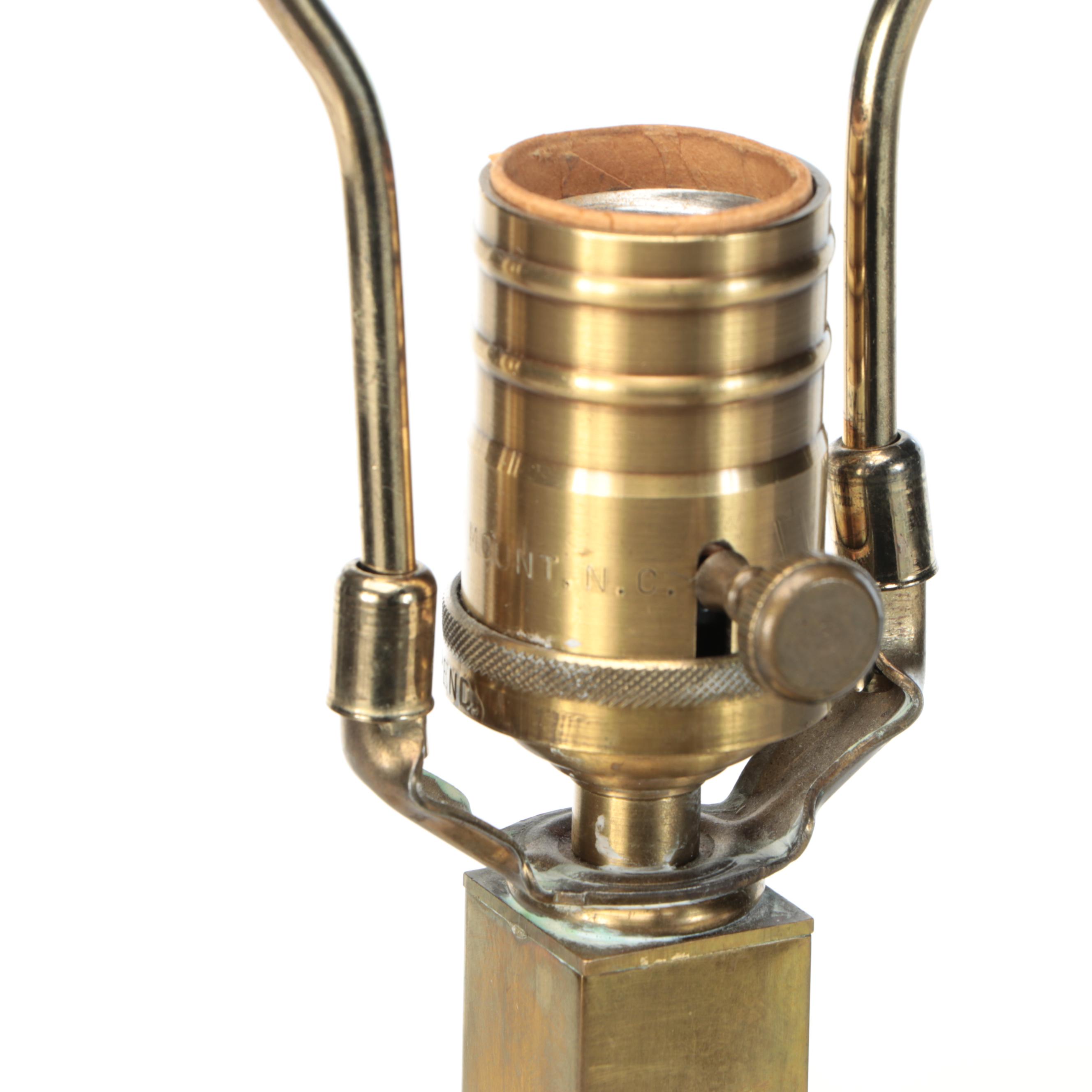 Wildwood Lamps Brass Canister Style Lamp with Shirred Fabric Shade