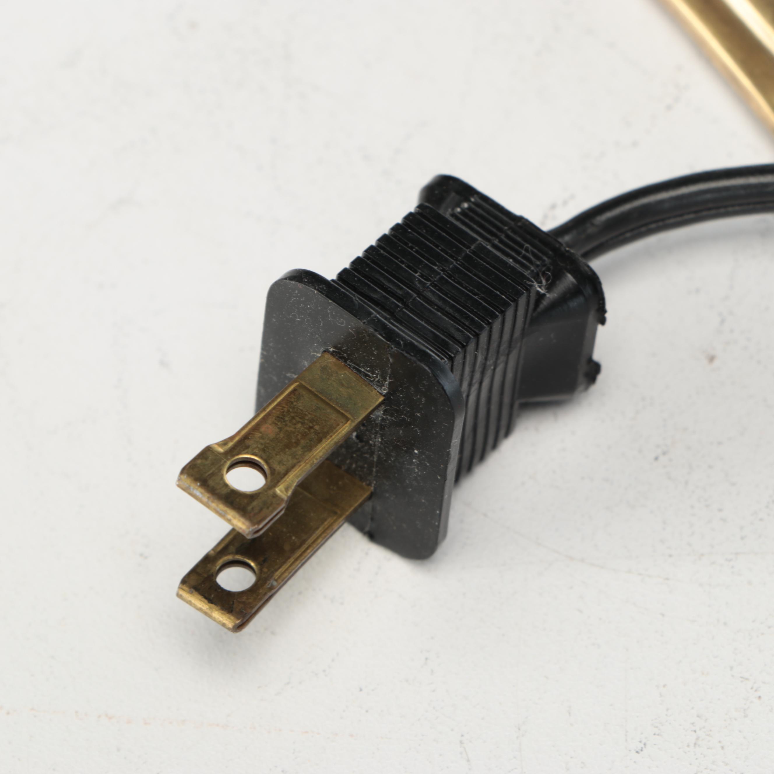 Wildwood Lamps Brass Canister Style Lamp with Shirred Fabric Shade