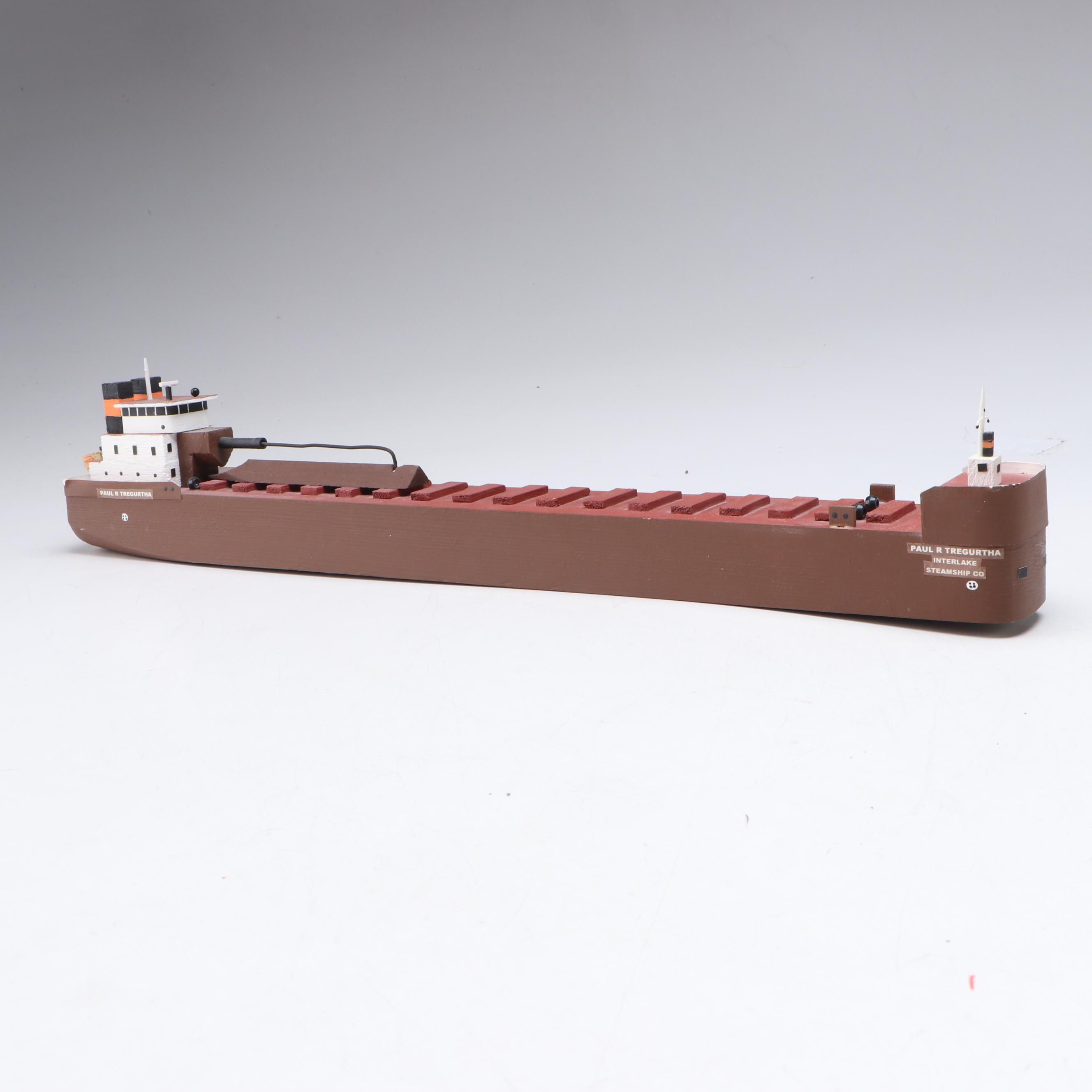Paul R. Tregurtha Handcrafted Wooden Bulk Carrier Freighter