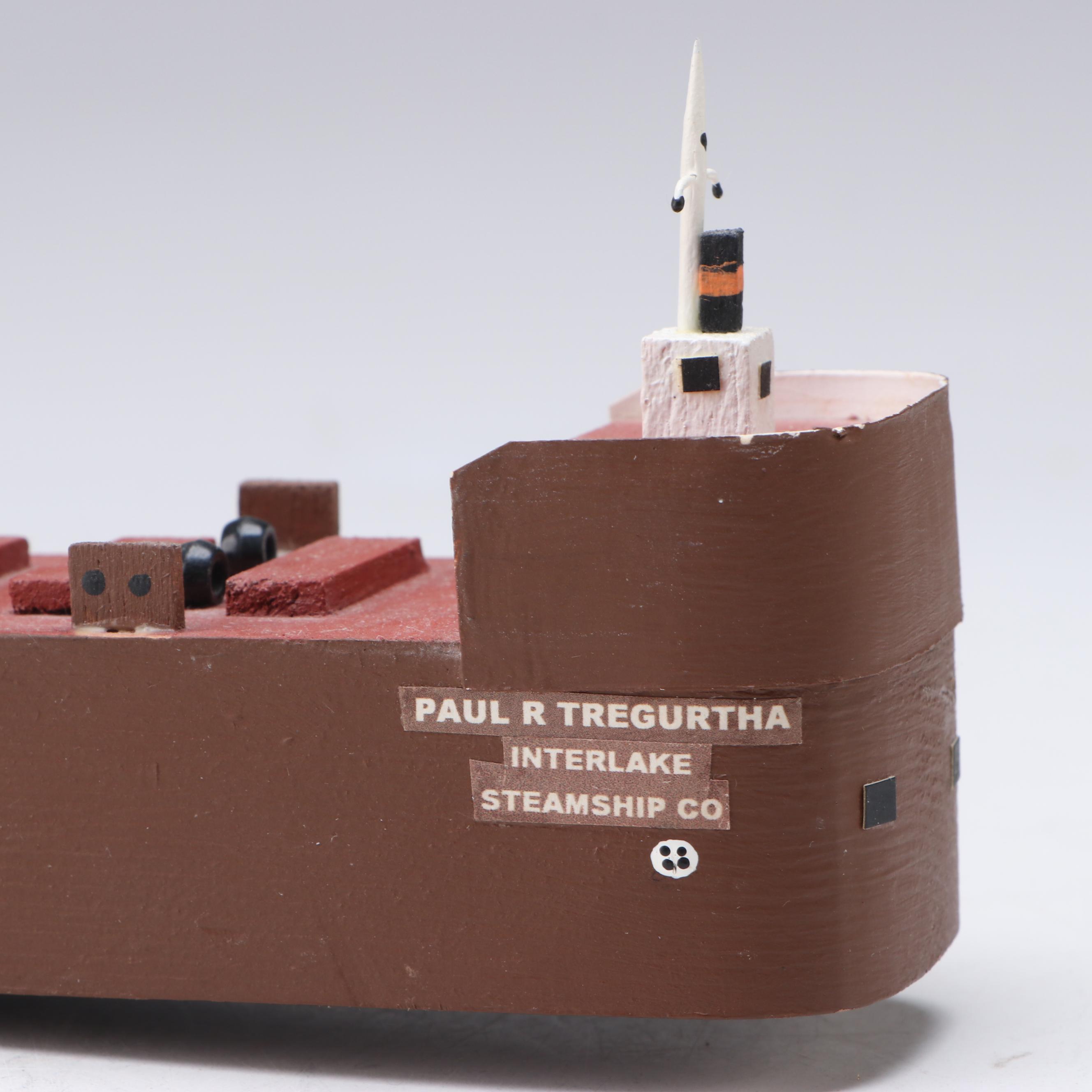 Paul R. Tregurtha Handcrafted Wooden Bulk Carrier Freighter