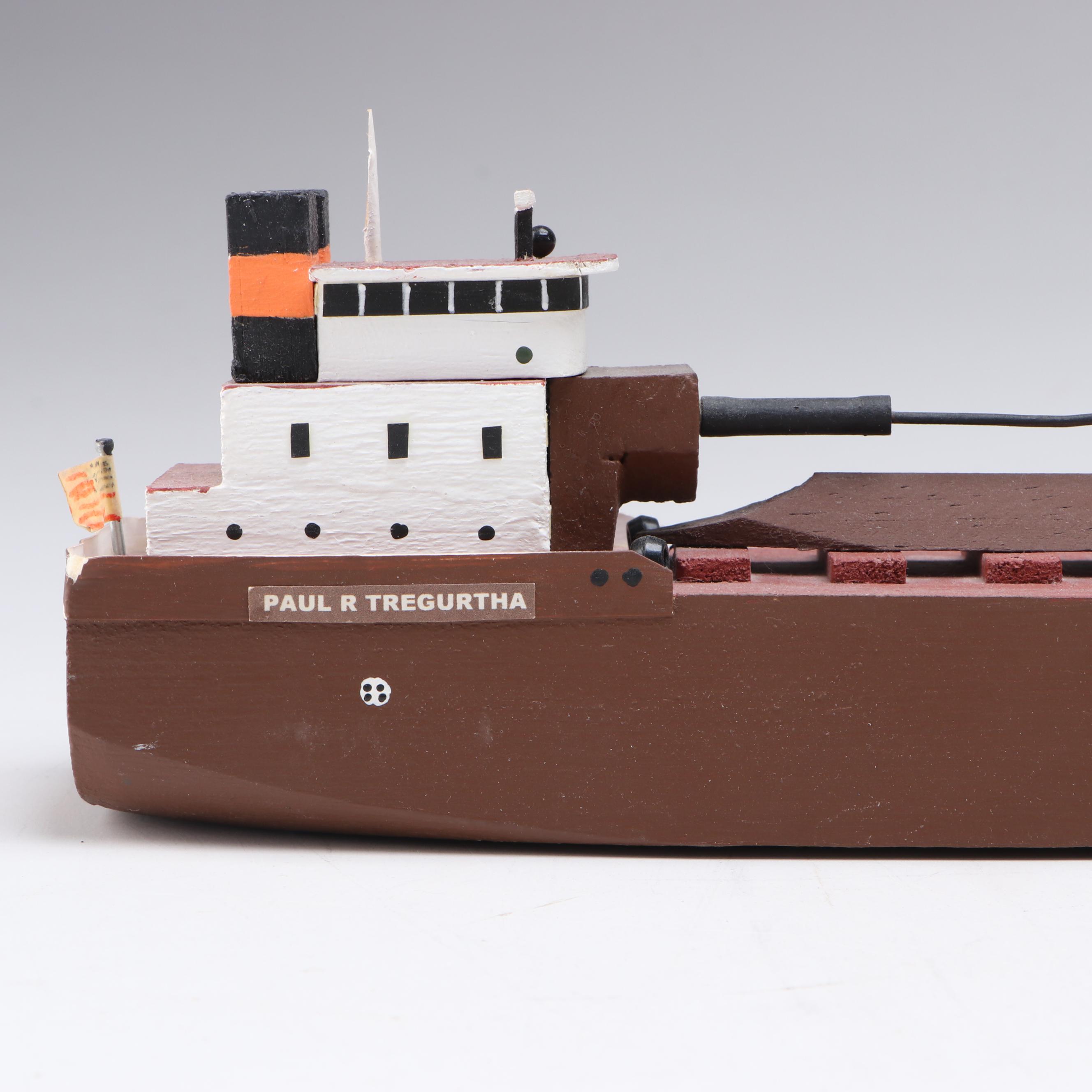 Paul R. Tregurtha Handcrafted Wooden Bulk Carrier Freighter