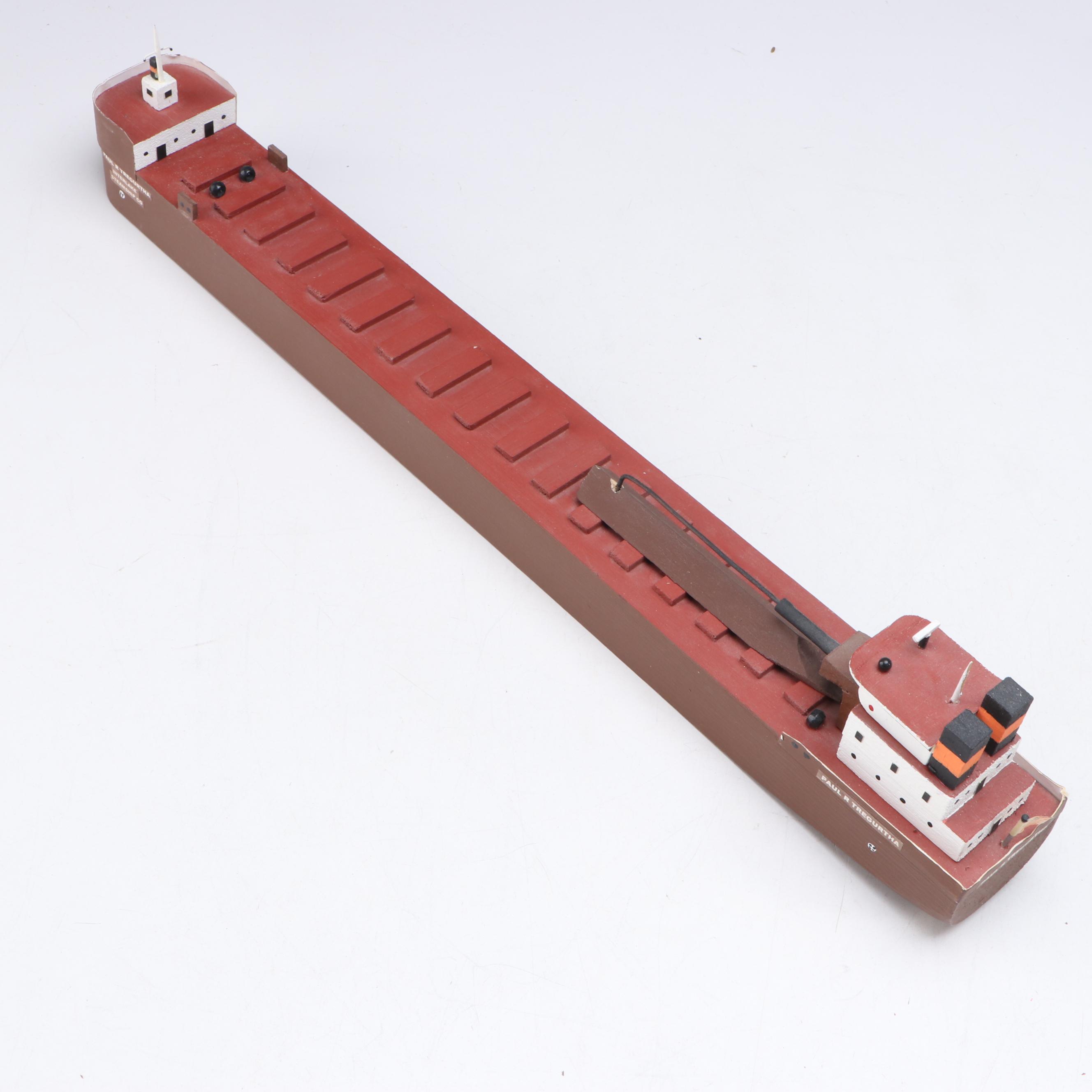 Paul R. Tregurtha Handcrafted Wooden Bulk Carrier Freighter