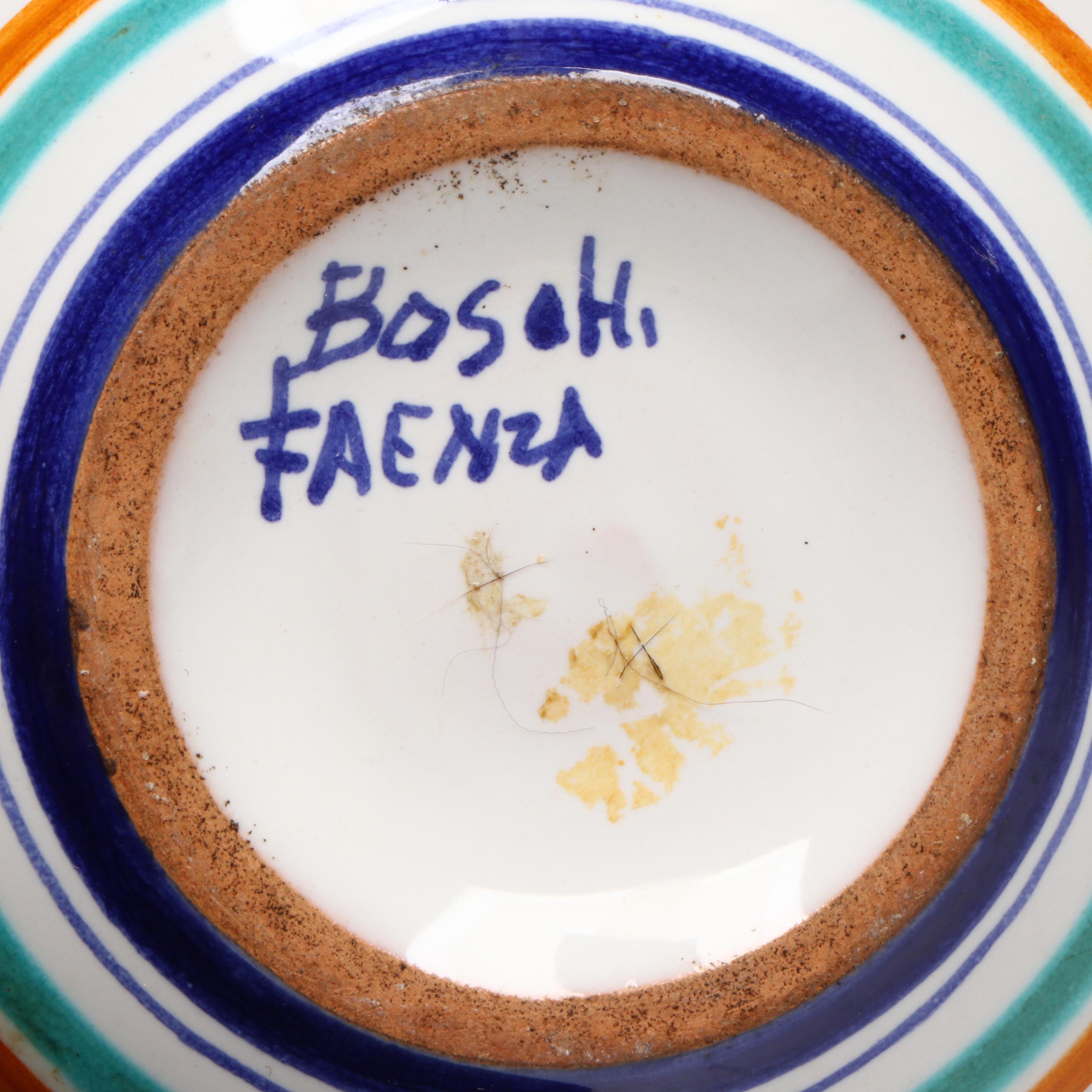 Hand-Painted Portuguese Ceramic Vase with Other Ceramic Vessels