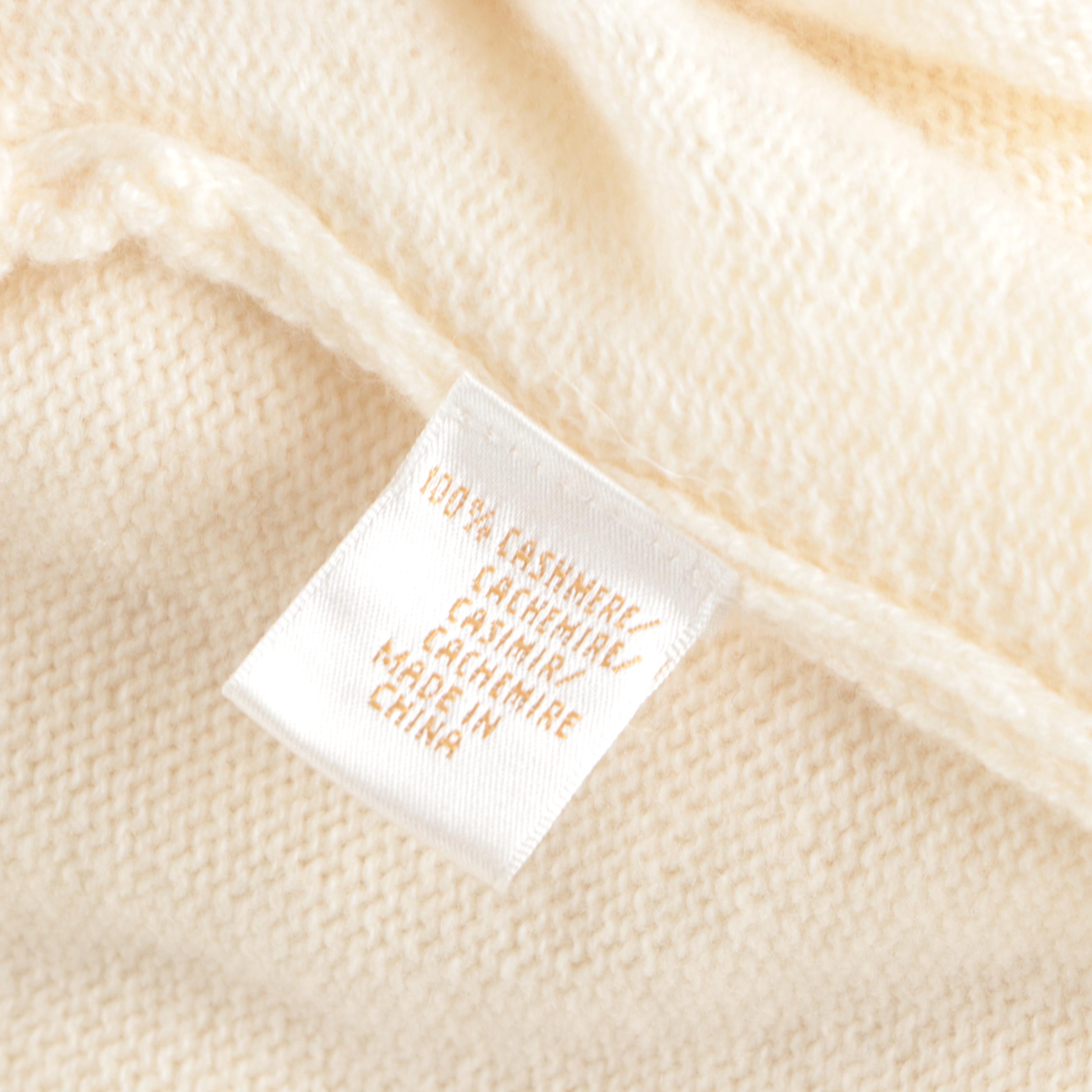 Ralph Lauren Ivory Cashmere Ruffled-Edge Throw Blanket