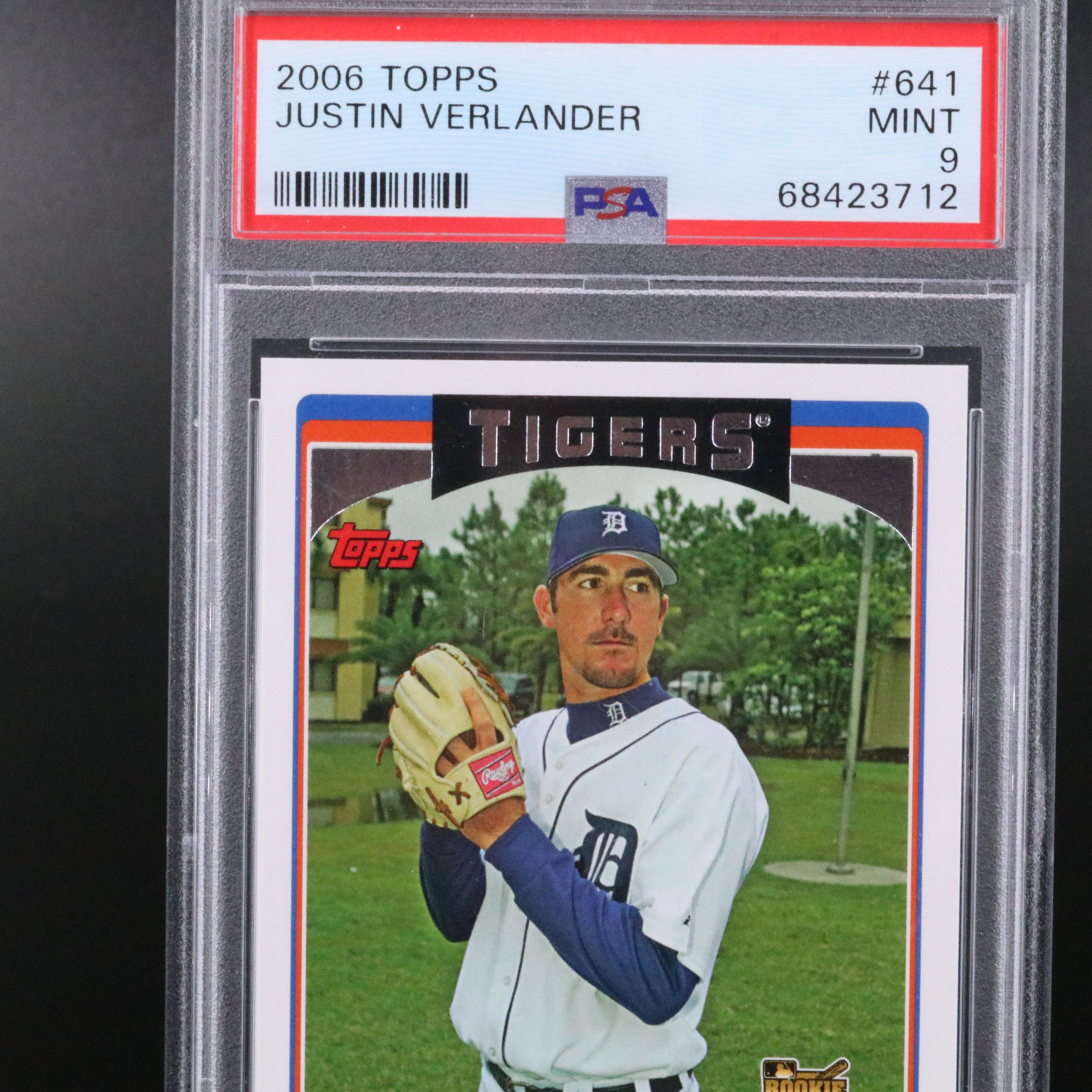 2006 Topps Justin Verlander Detroit Tigers Rookie Baseball Card Graded PSA 9