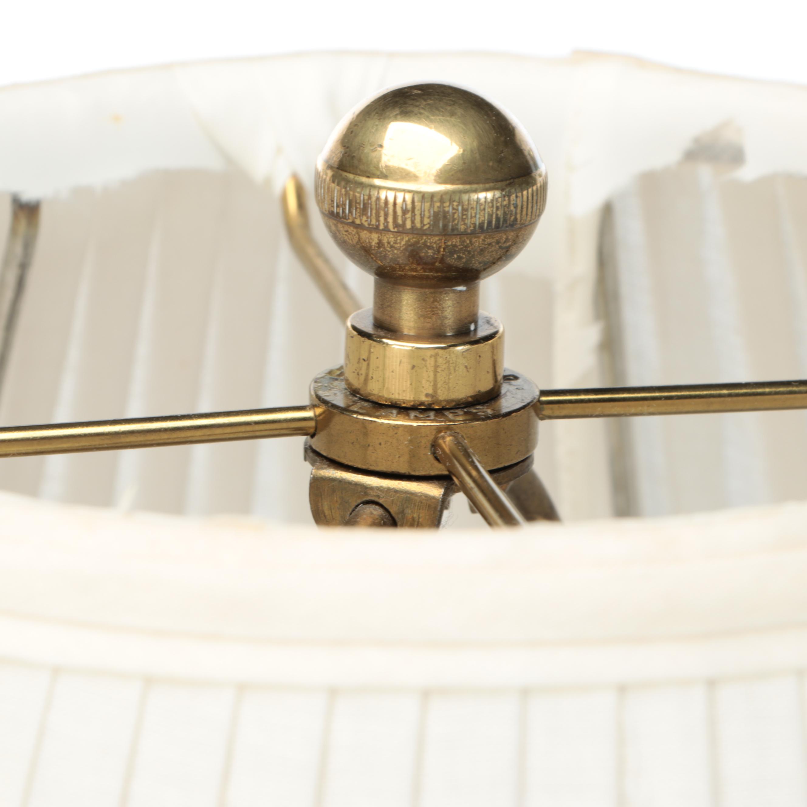 Frederick Cooper Multicolor Pastel Ceramic and Brass Table Lamp