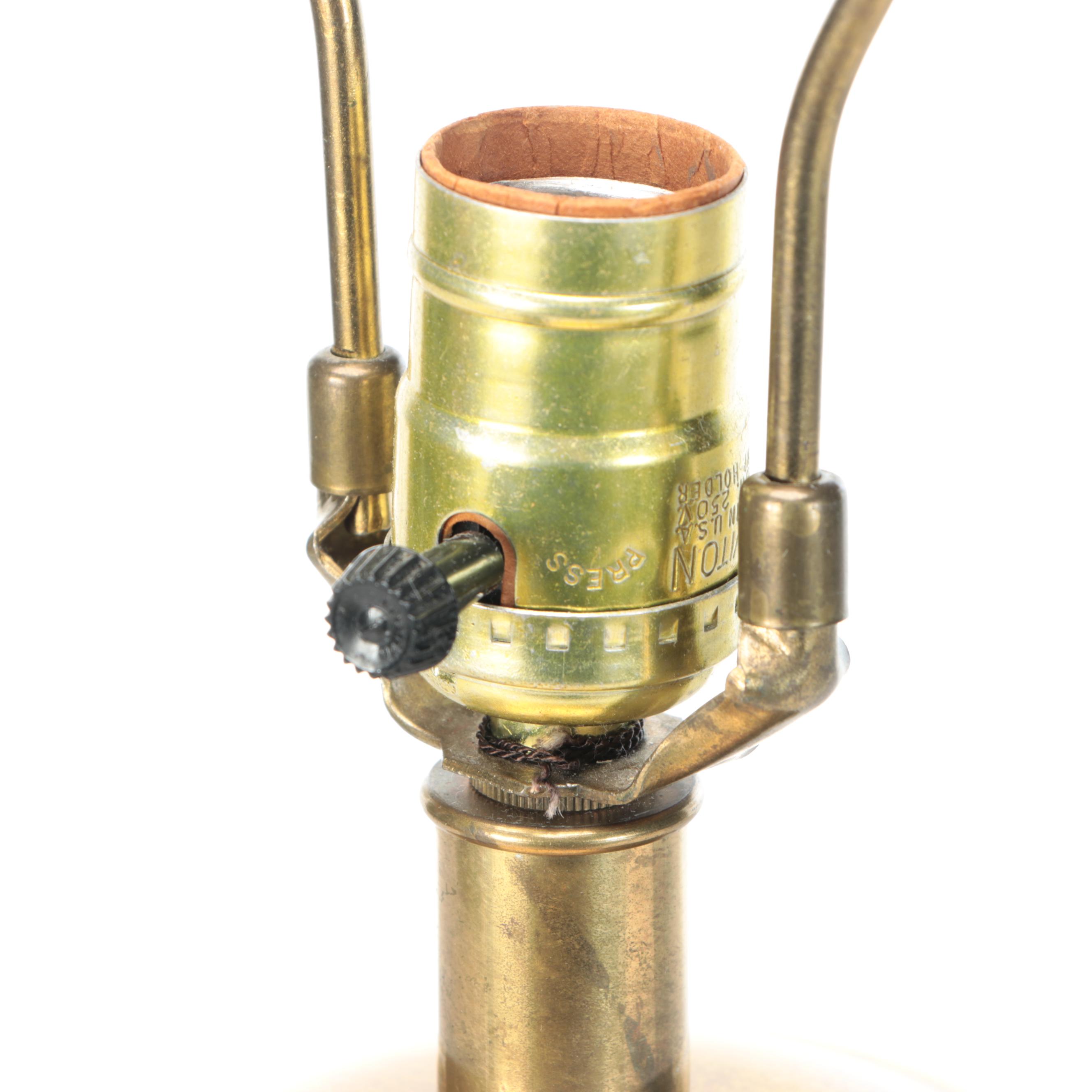 Frederick Cooper Multicolor Pastel Ceramic and Brass Table Lamp