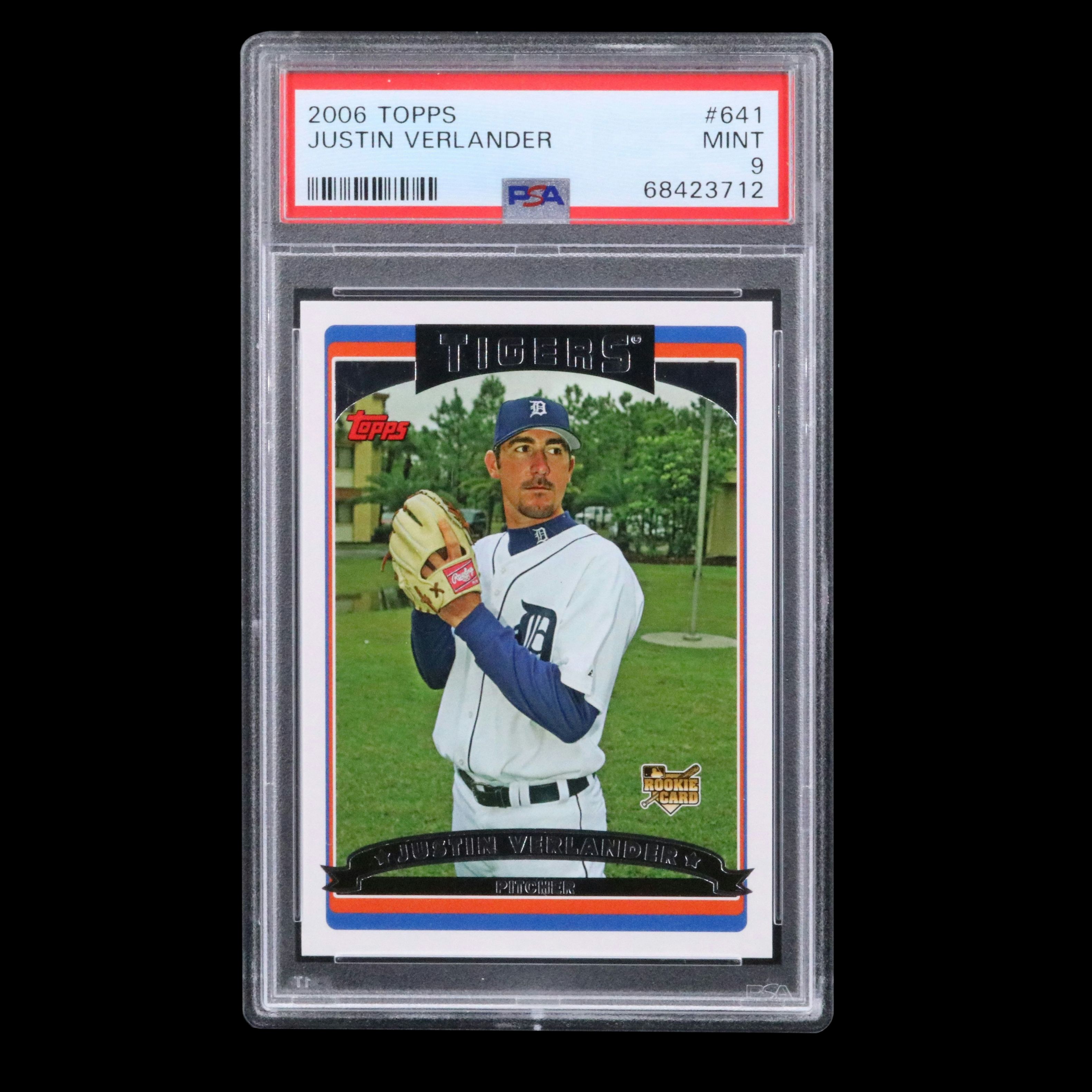 2006 Topps Justin Verlander Detroit Tigers Rookie Baseball Card Graded PSA 9