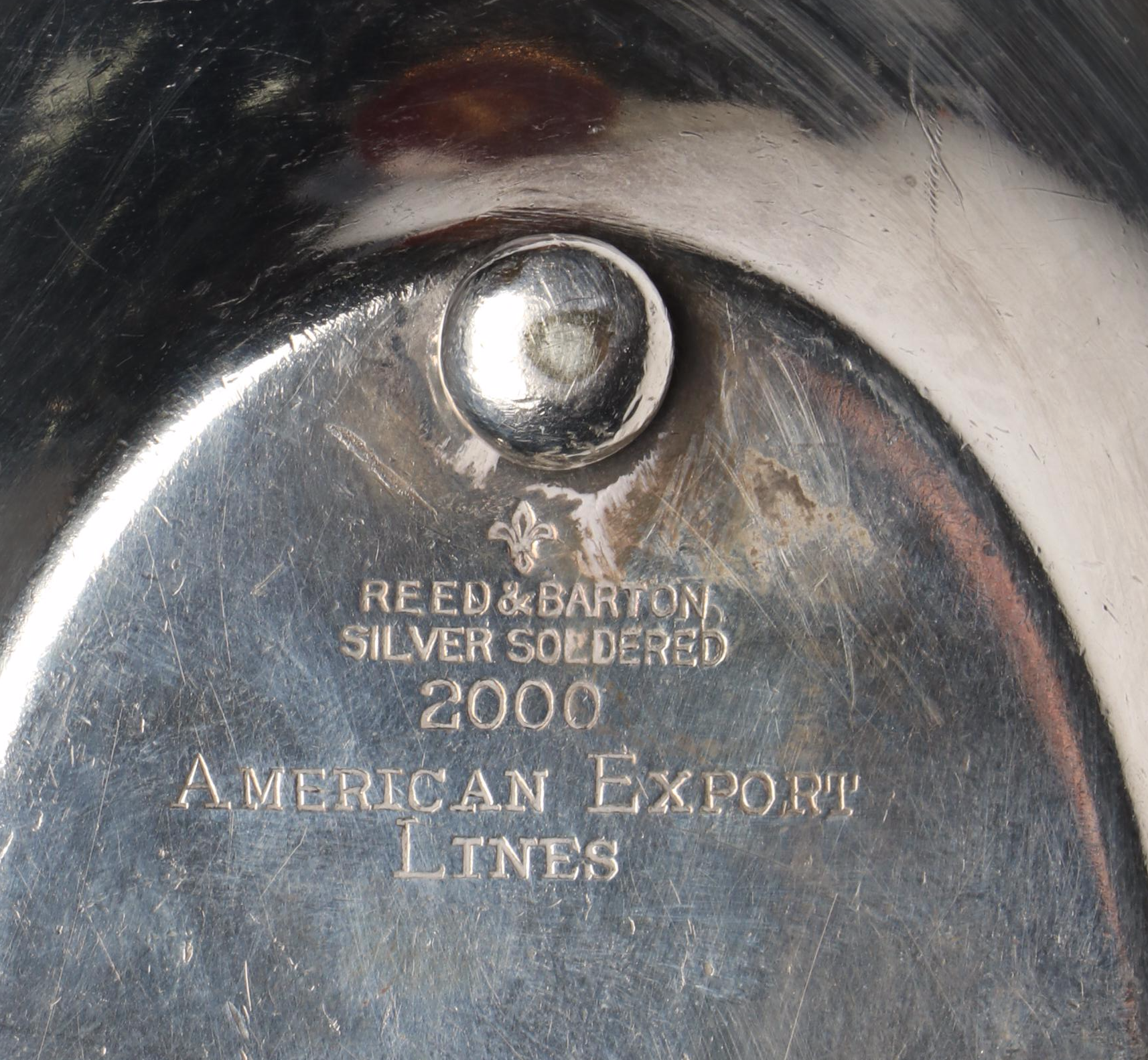 American Export Line Souvenir Plates with Reed & Barton Condiment Caddy