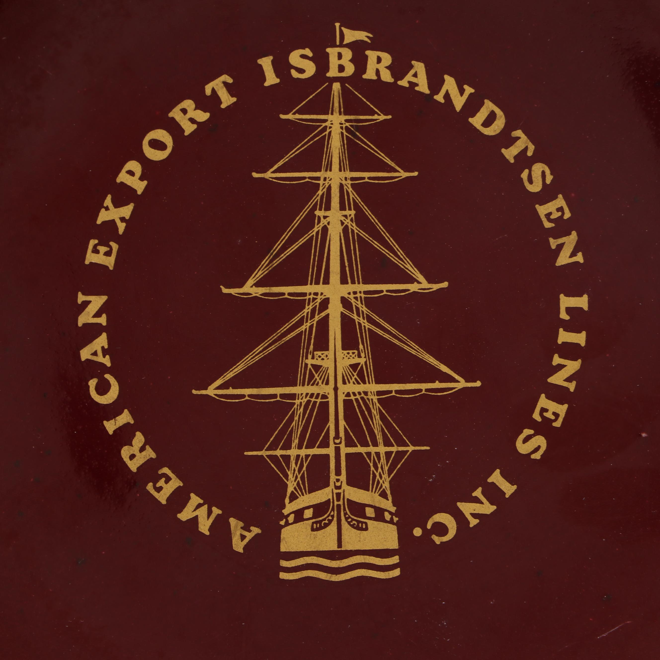 American Export Line Souvenir Plates with Reed & Barton Condiment Caddy