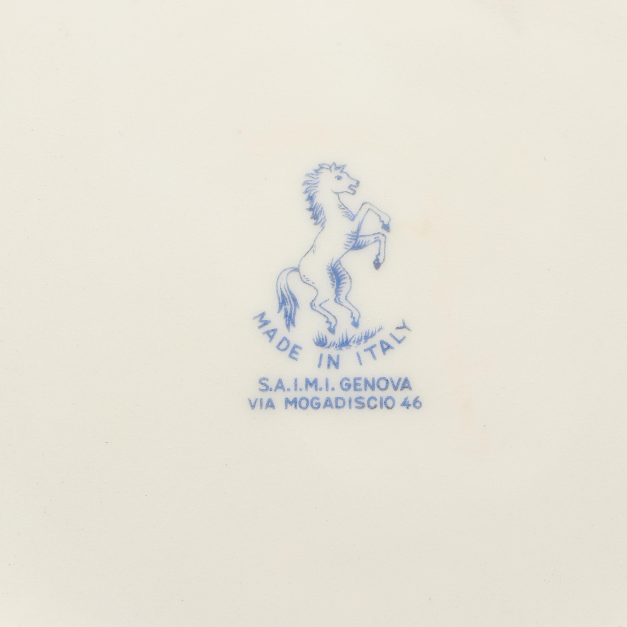 American Export Line Souvenir Plates with Reed & Barton Condiment Caddy