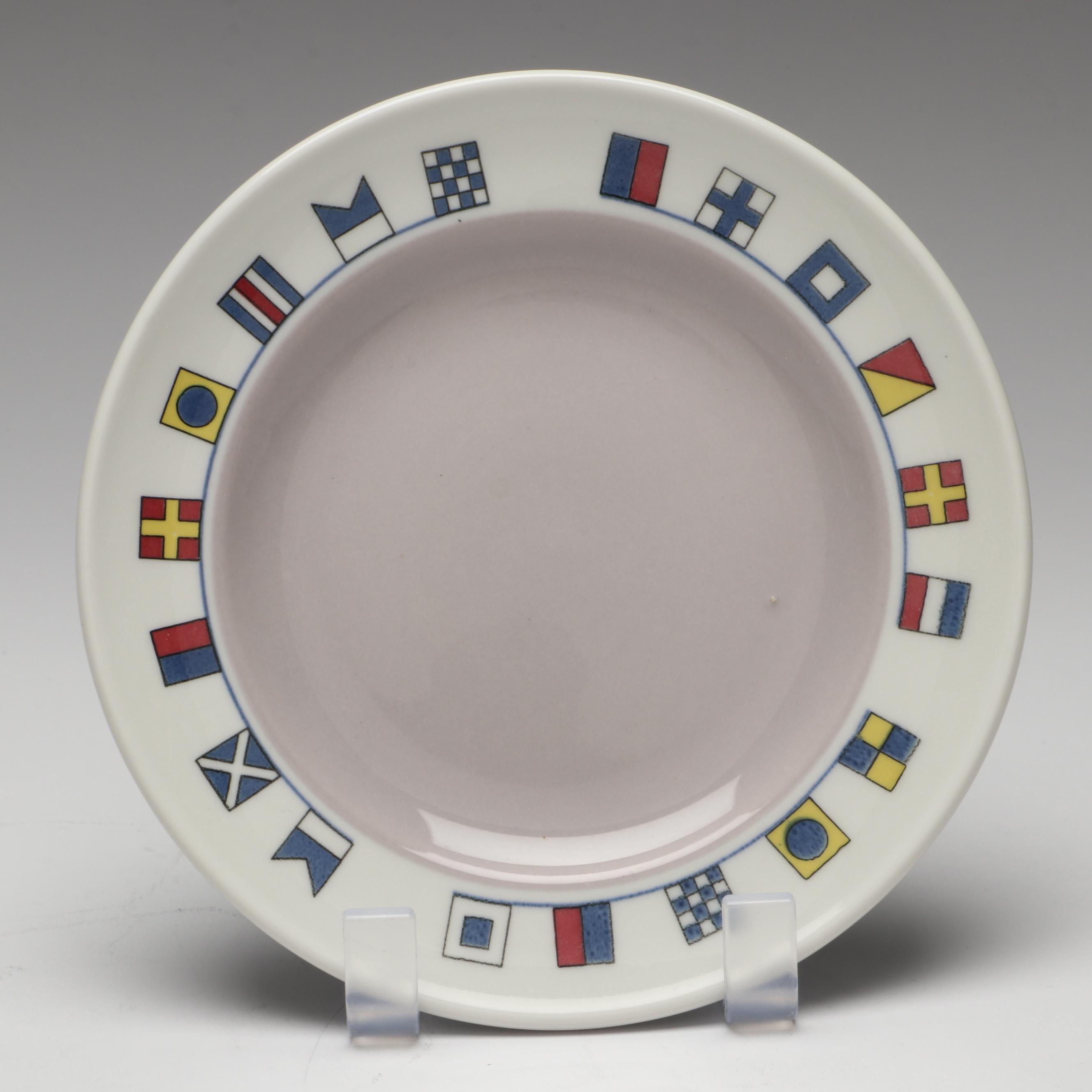 American Export Line Souvenir Plates with Reed & Barton Condiment Caddy