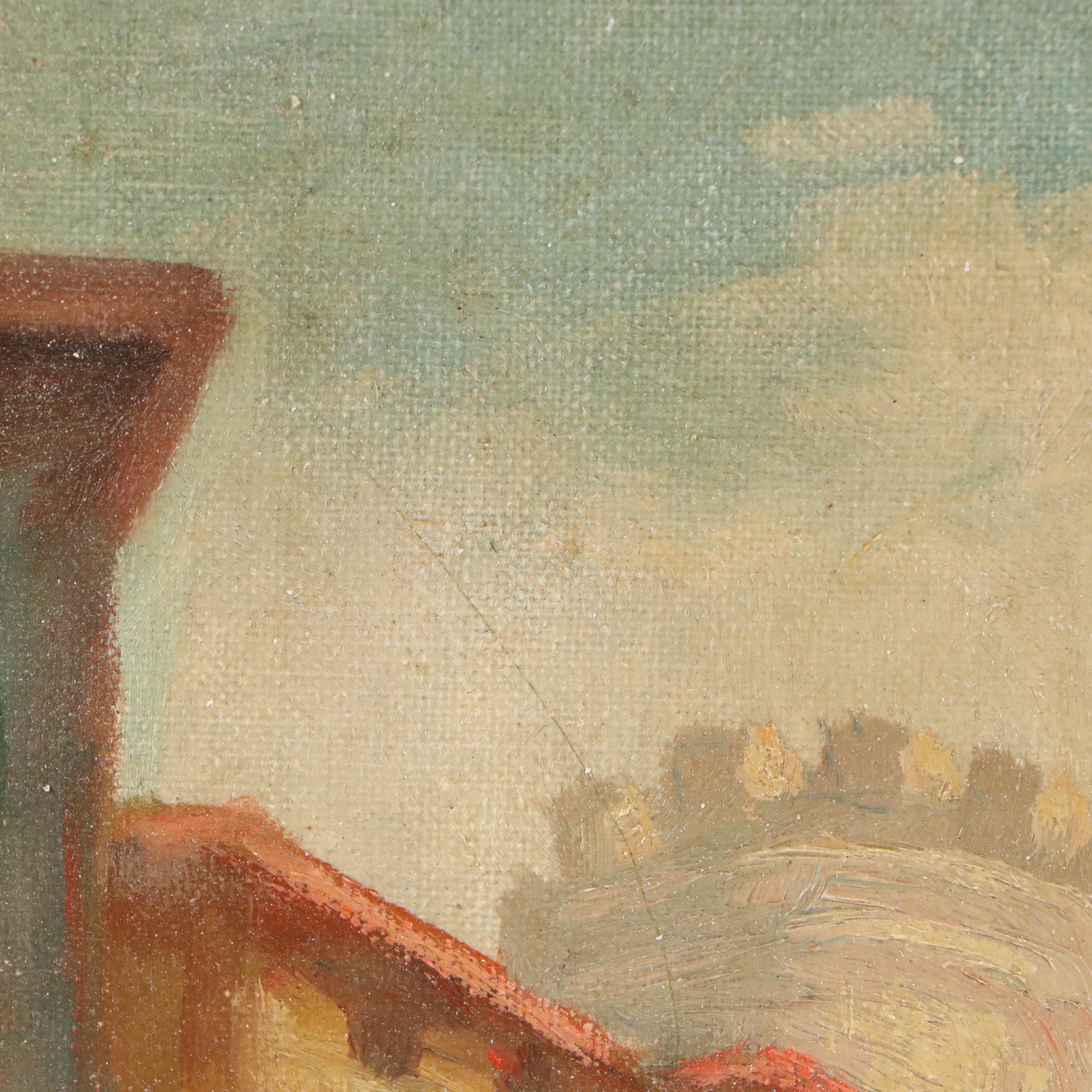 A.D. Harmon Oil Painting of Street Scene in Fes, Morocco