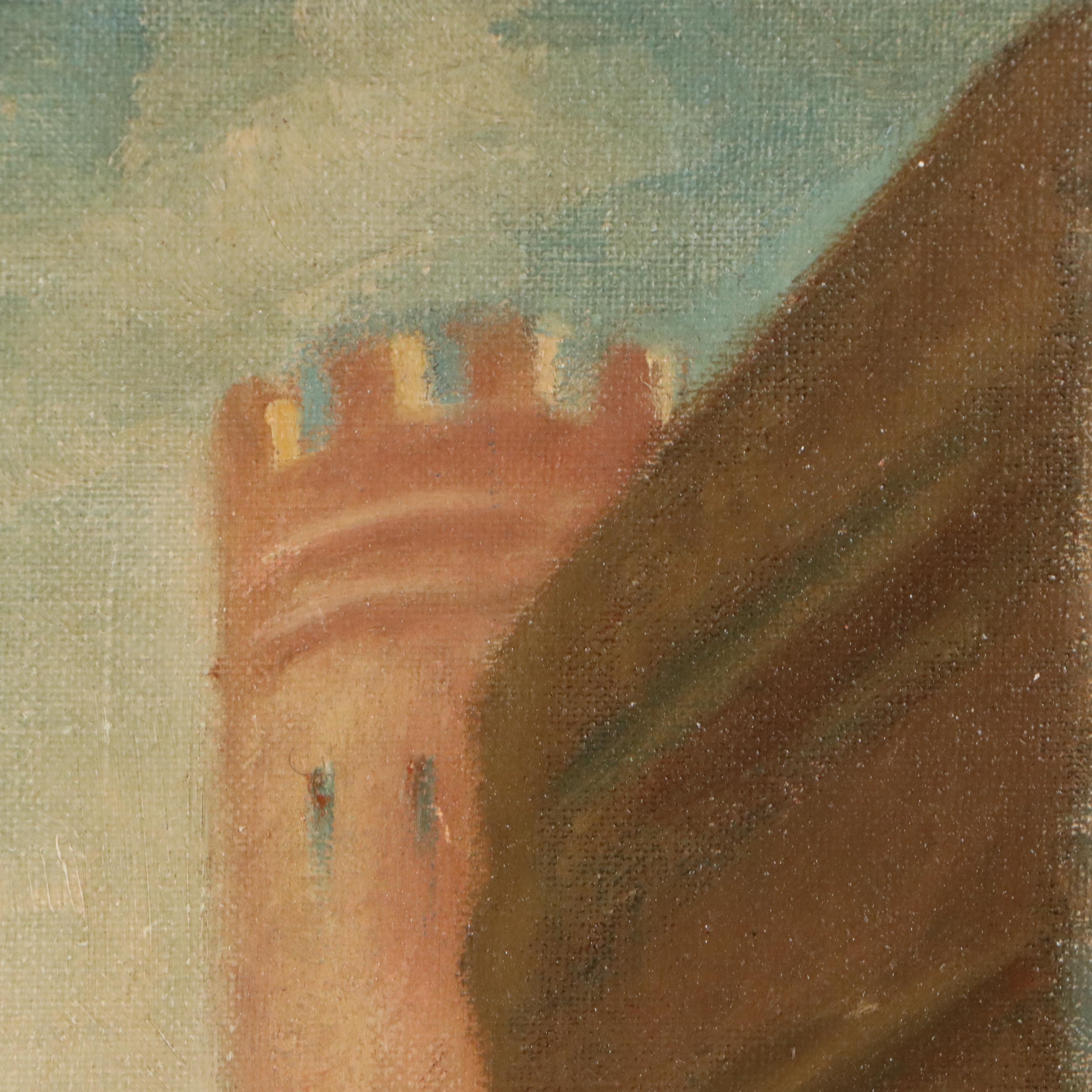 A.D. Harmon Oil Painting of Street Scene in Fes, Morocco