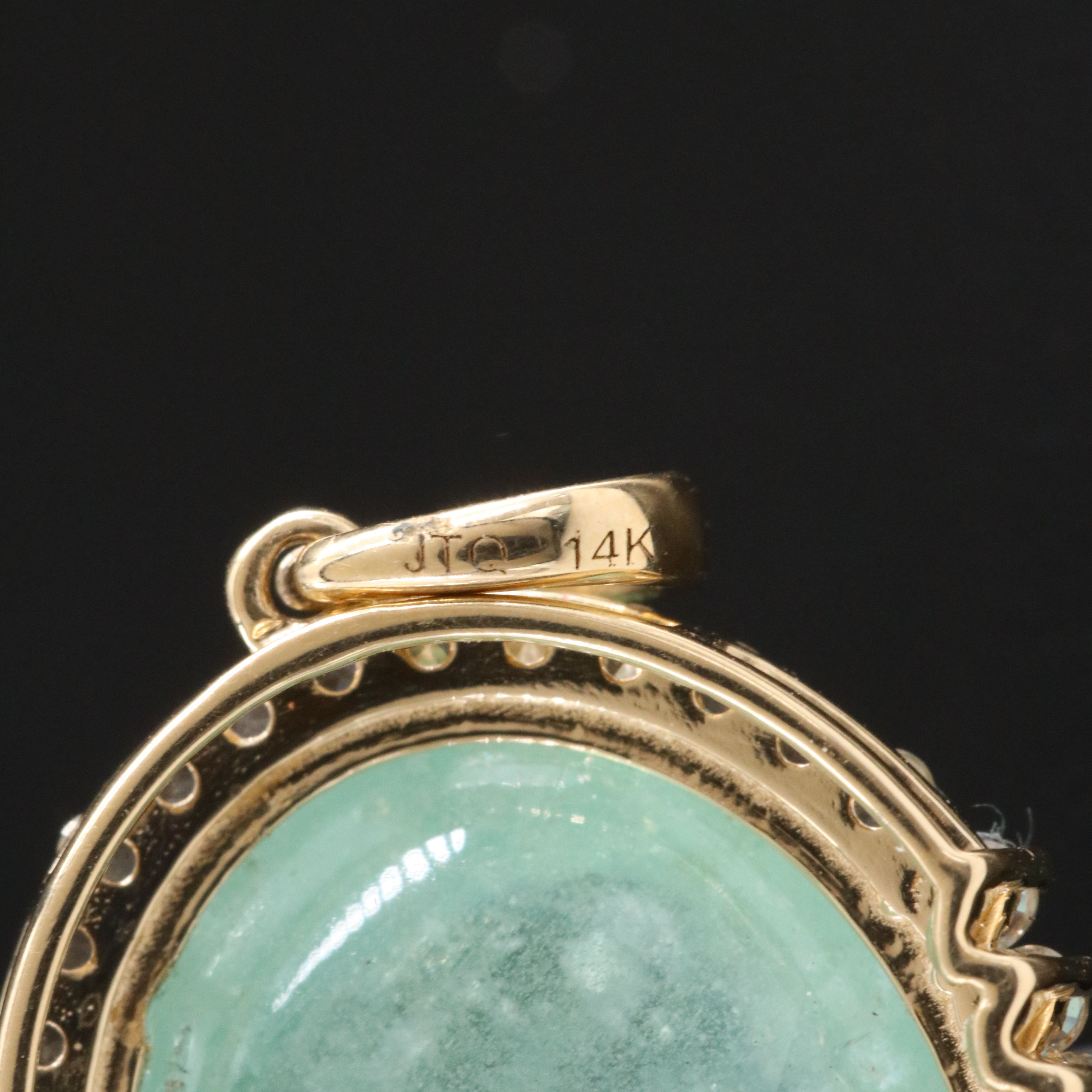 14K 12.85 CT Beryl and White Sapphire Pendant