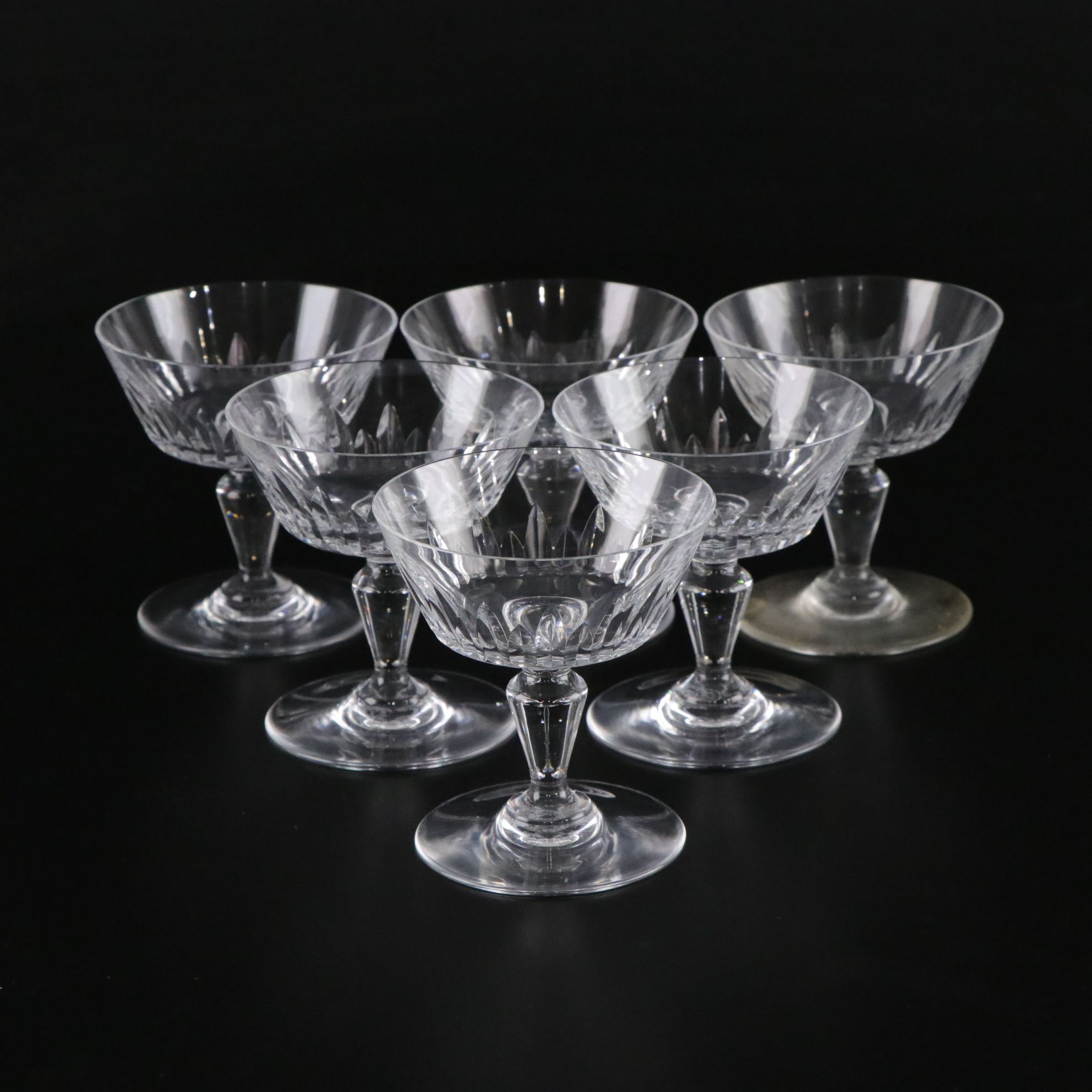 Baccarat "Biarritz" Cut Crystal Champagne Coupes