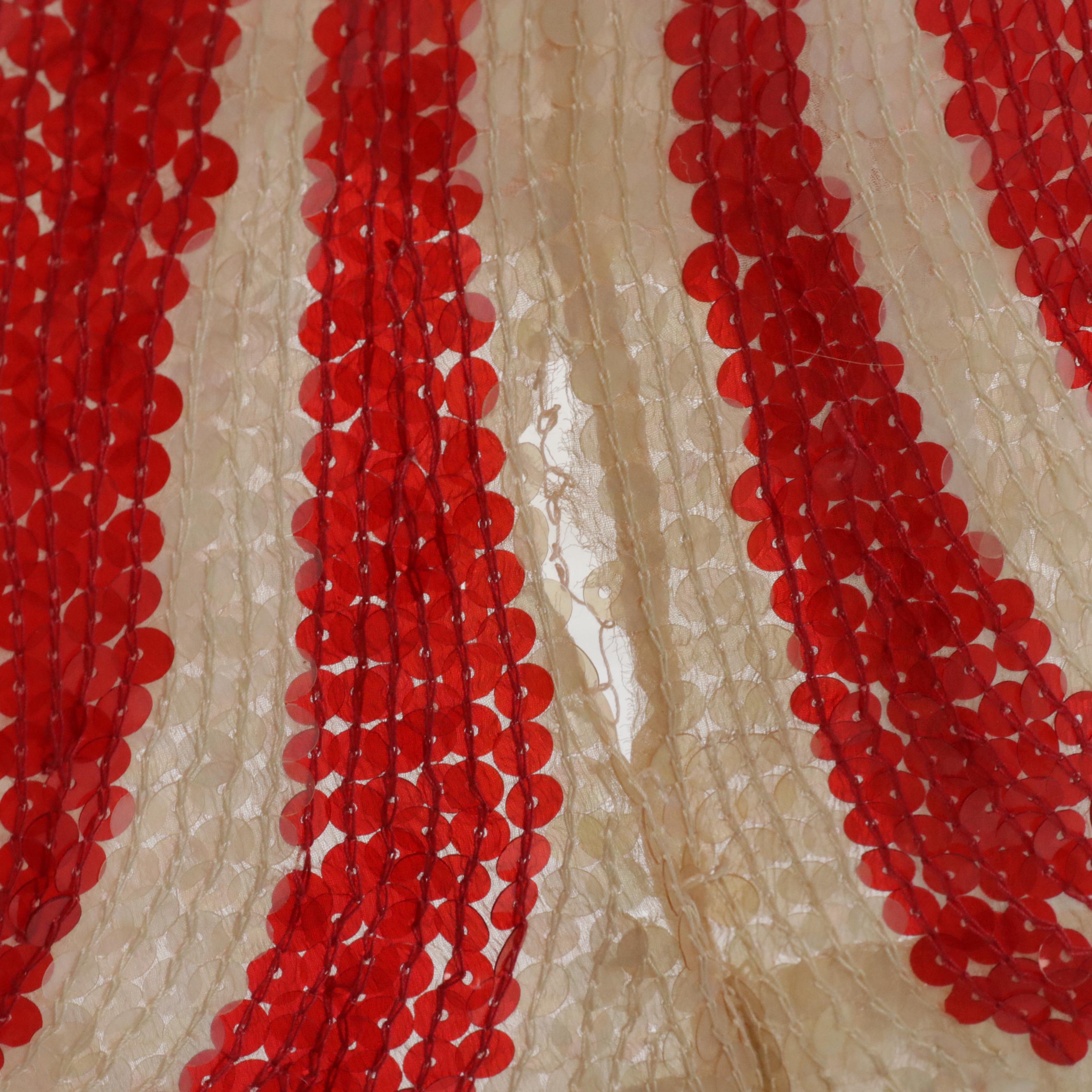 Neiman-Marcus Zebra Stripe Beaded and Sequined Silk Cocktail Dress